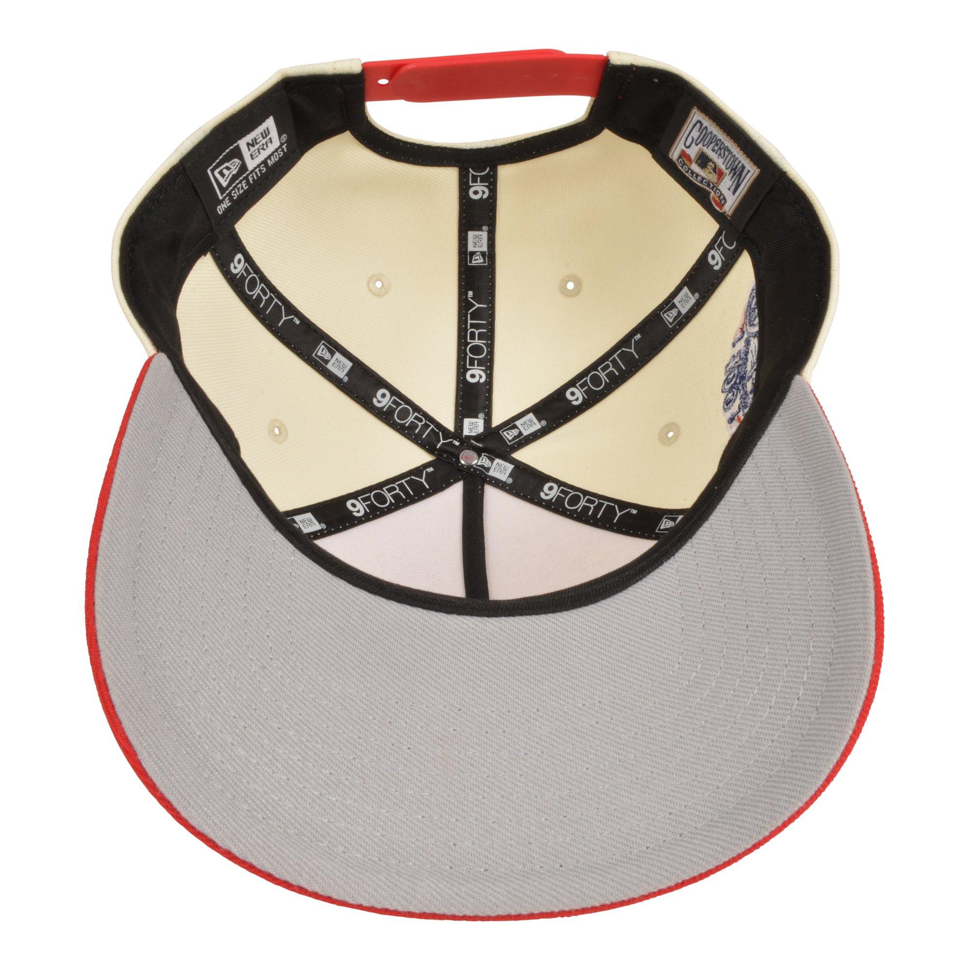 New Era Los Angeles Dodgers 9FORTY Upside Down Snapback Hat - Cream/Red - RED Thumbnail View 5