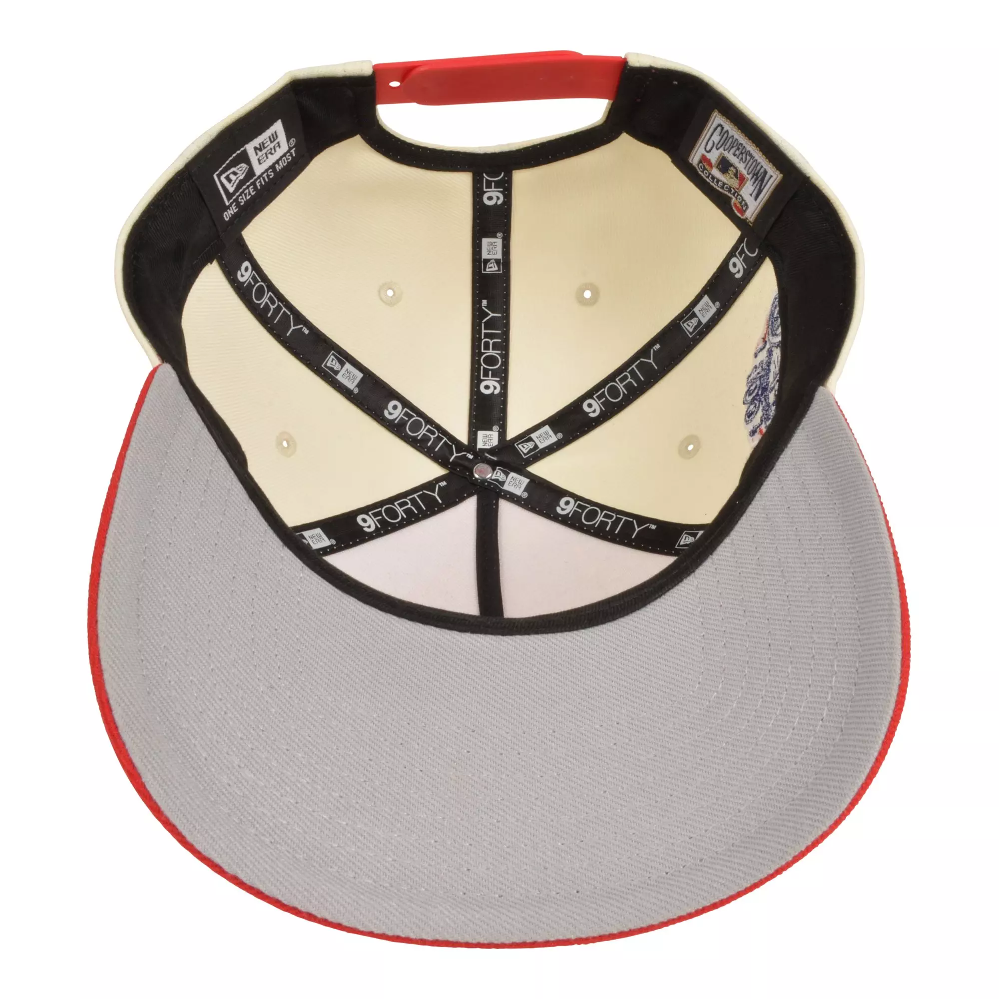 New Era Los Angeles Dodgers 9FORTY Upside Down Snapback Hat - Cream/Red - RED