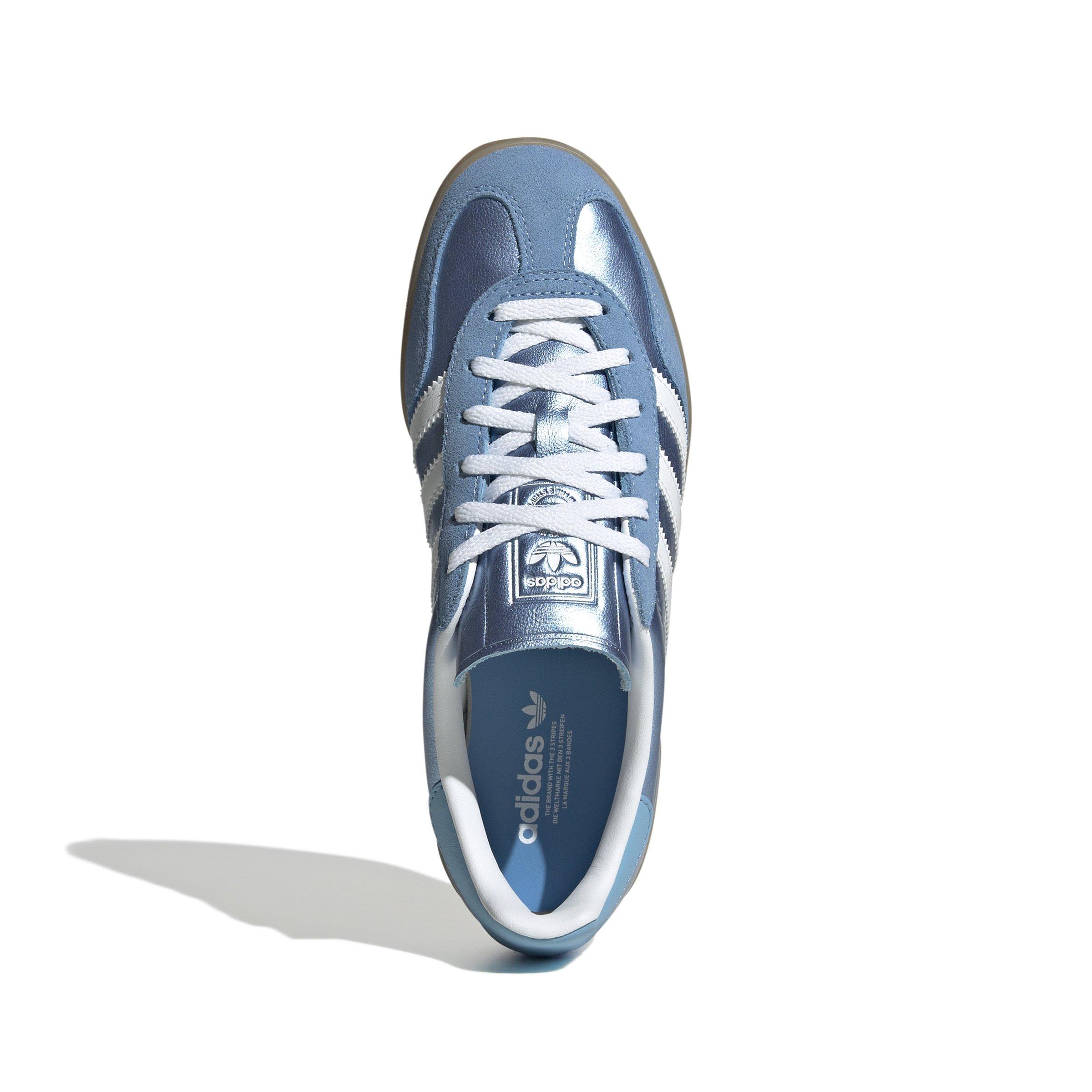 adidas Originals Gazelle Indoor "Metallic Blue" Women's Shoe - BLUE/WHITE Thumbnail View 8