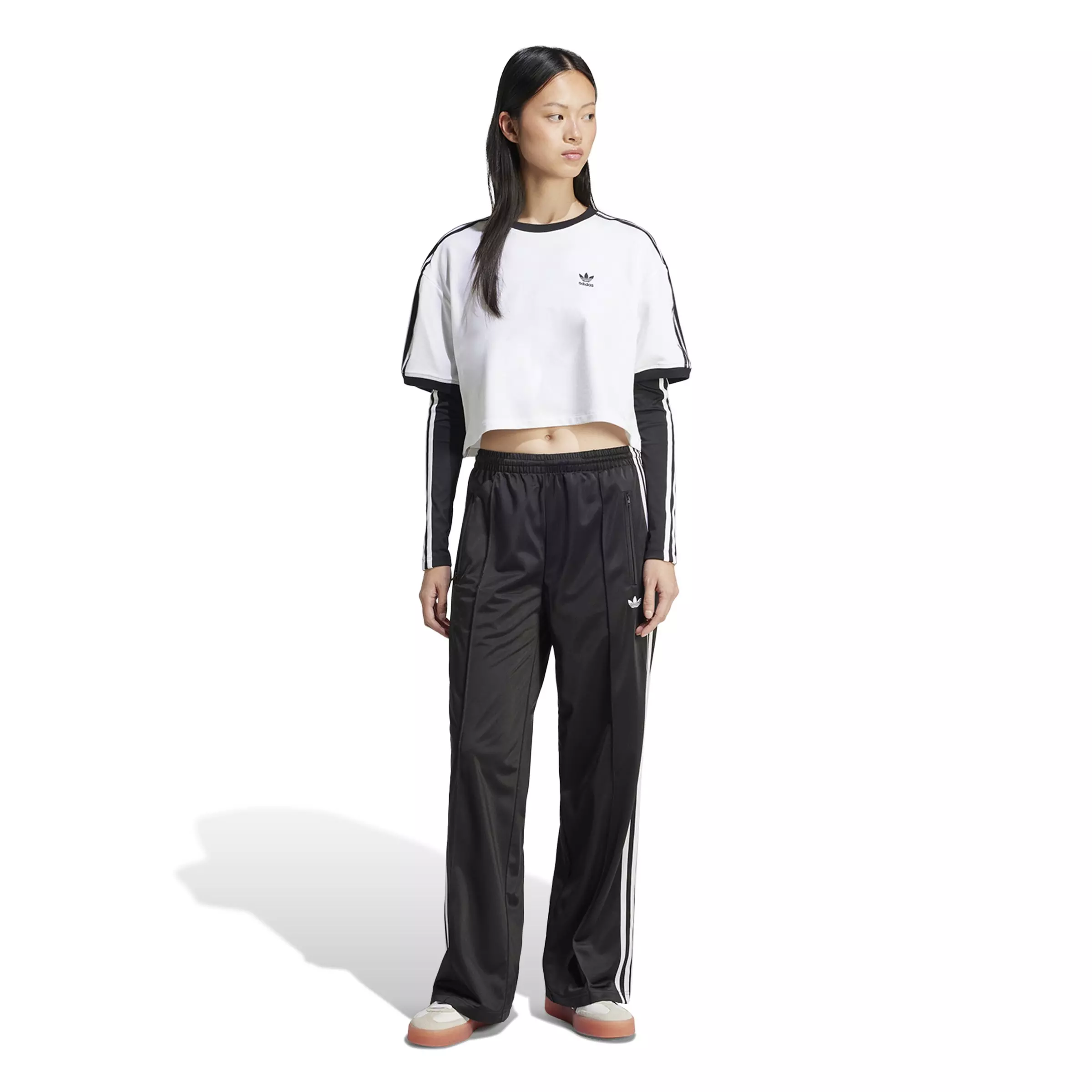 adidas Originals Women's Adicolor Classic Firebird Loose Track Pants - Black/White - BLACK/WHITE