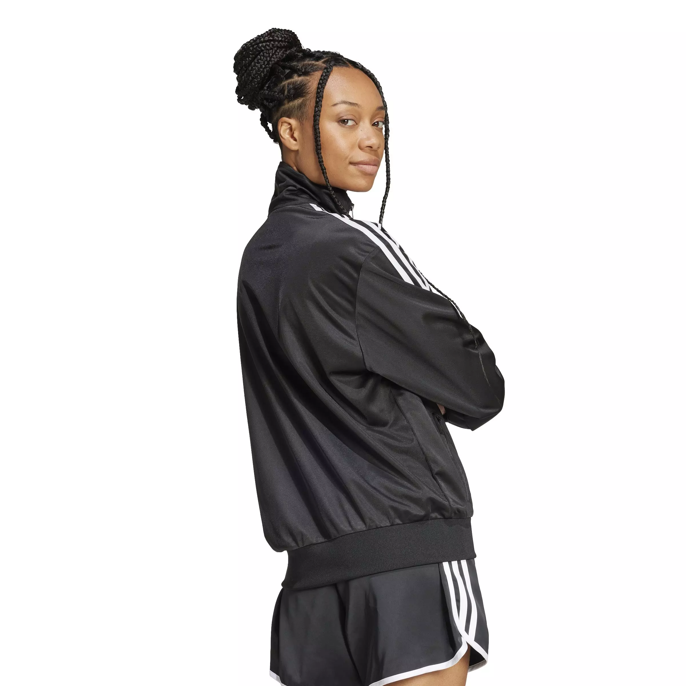 adidas Originals Women's Adicolor Classic Firebird Loose Track Jacket - BLACK/WHITE