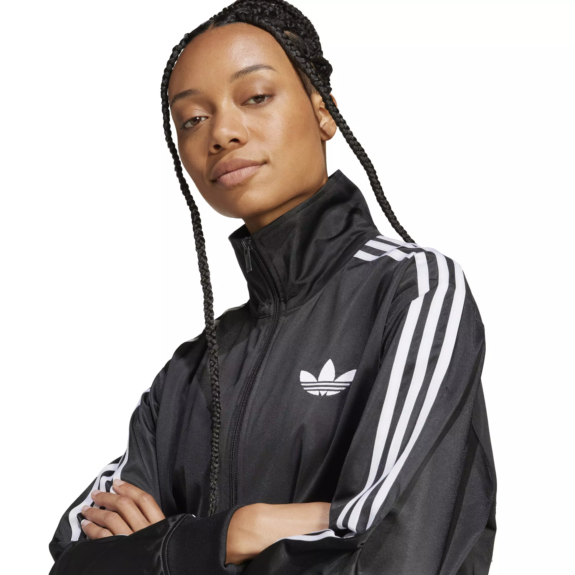 adidas Originals Women's Adicolor Classic Firebird Loose Track Jacket - BLACK/WHITE
