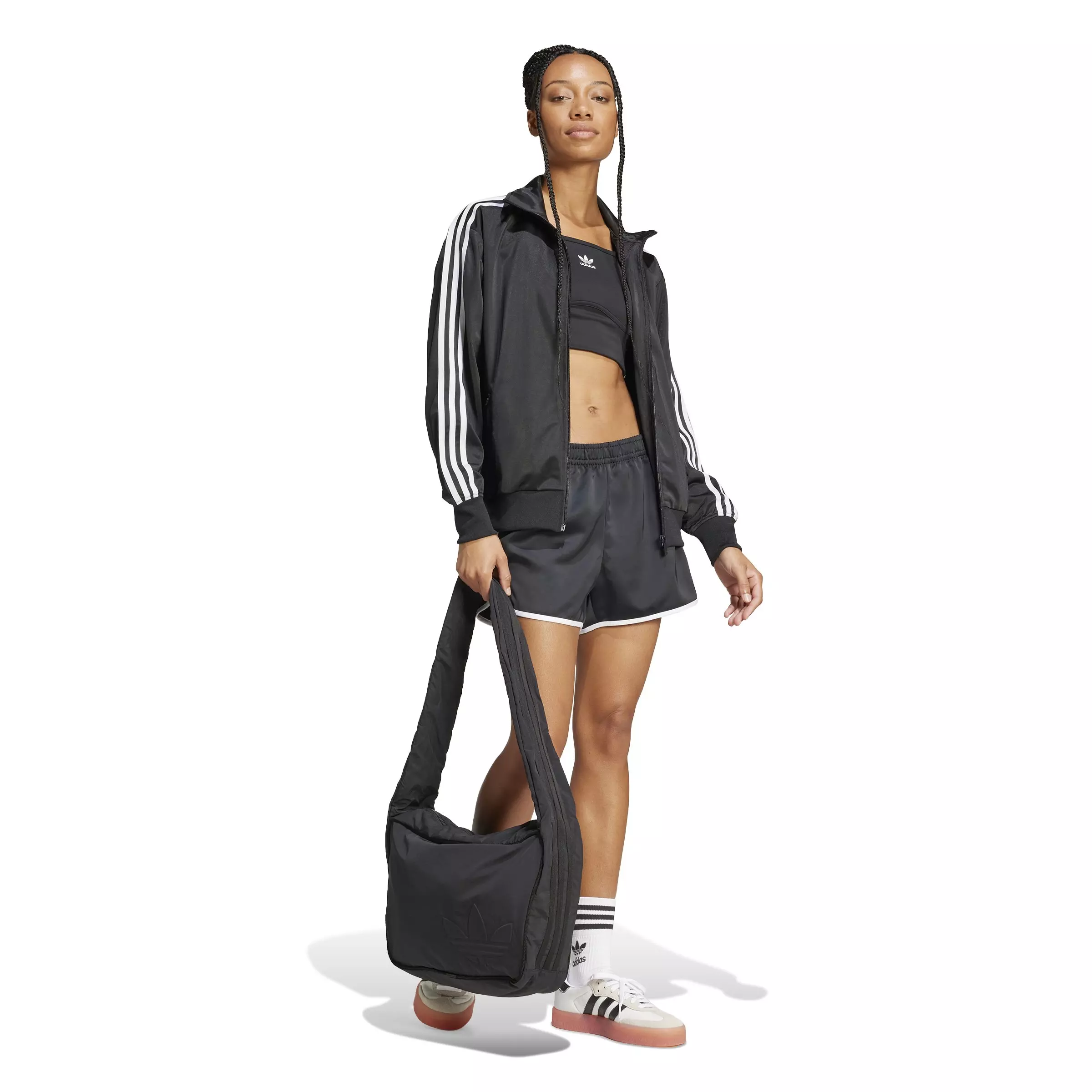 adidas Originals Women's Adicolor Classic Firebird Loose Track Jacket - BLACK/WHITE