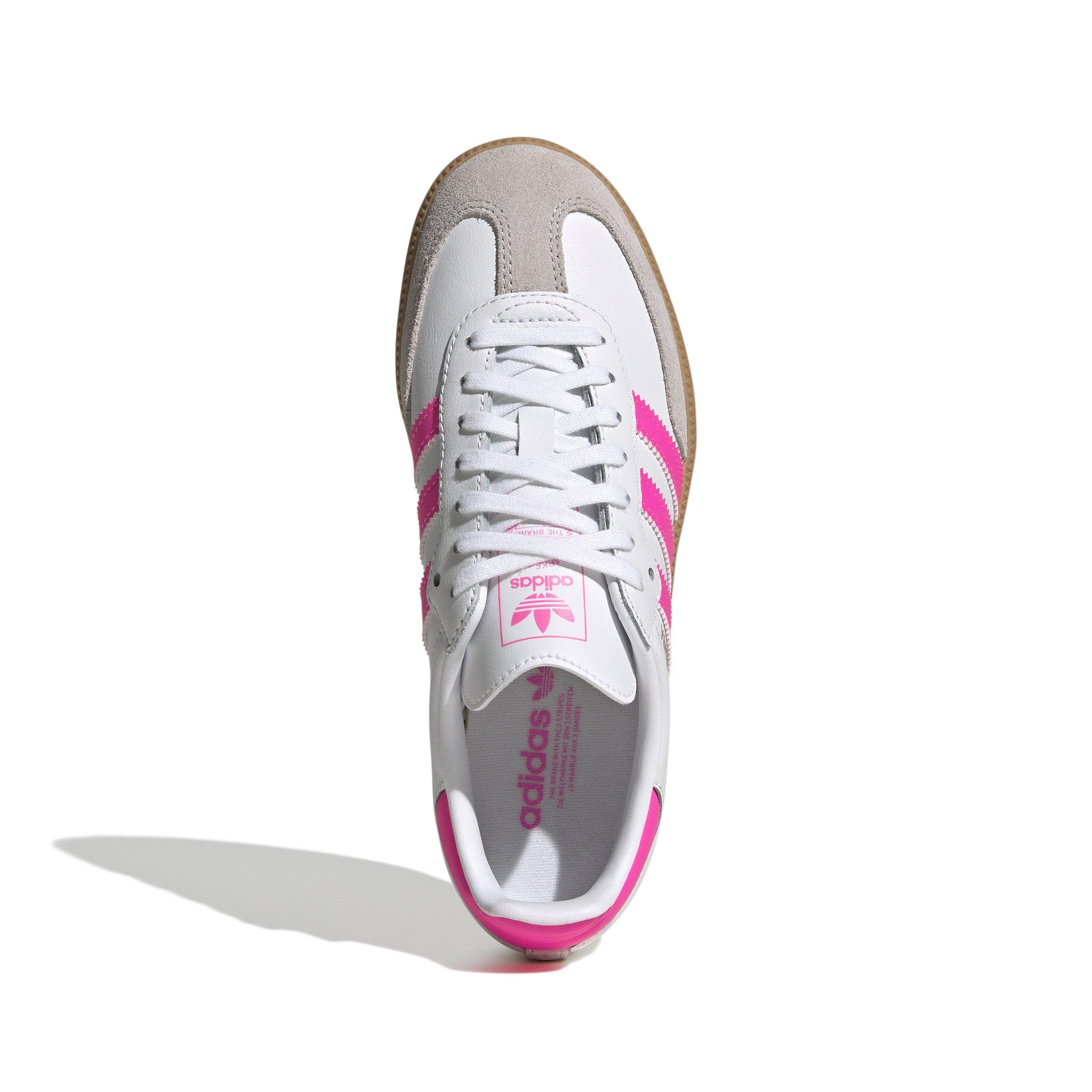 adidas Originals Samba OG "Ftwr White/Lucid Pink/Gum" Grade School Girls' Shoe - WHITE/PINK Thumbnail View 5