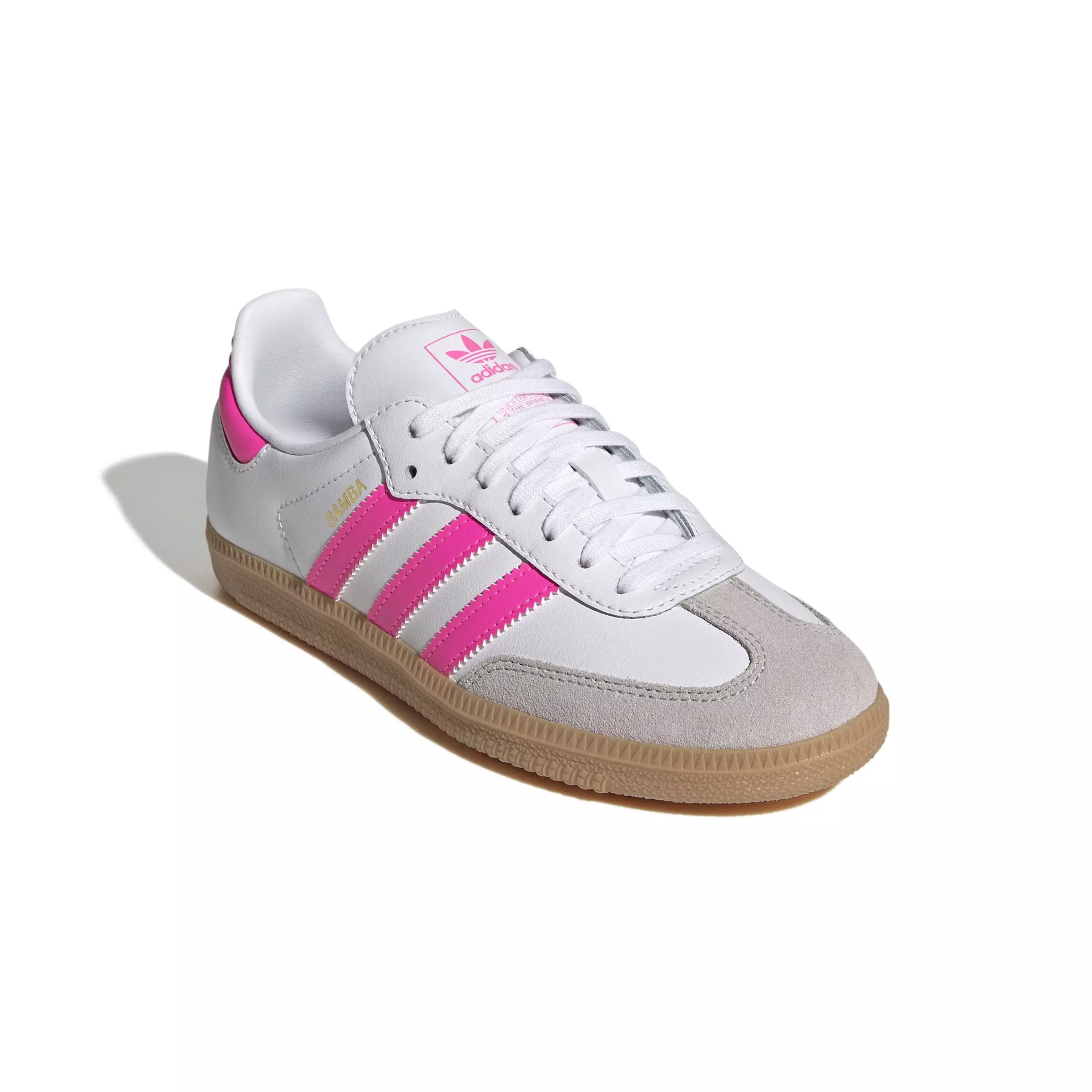 adidas Originals Samba OG "Ftwr White/Lucid Pink/Gum" Grade School Girls' Shoe - WHITE/PINK