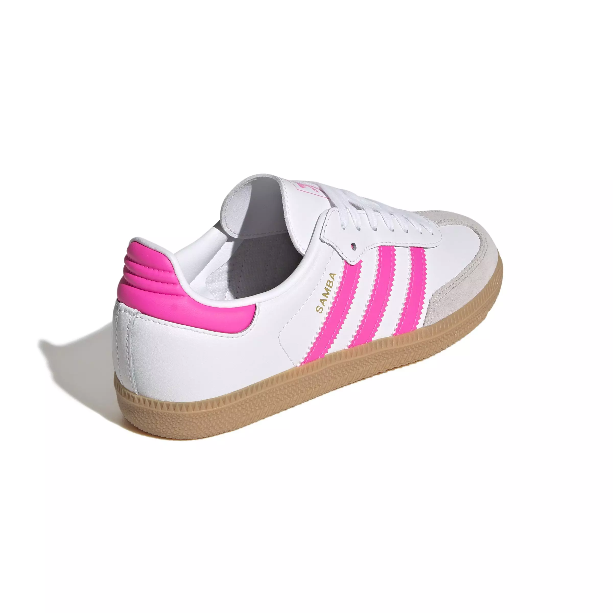 adidas Originals Samba OG "Ftwr White/Lucid Pink/Gum" Grade School Girls' Shoe - WHITE/PINK