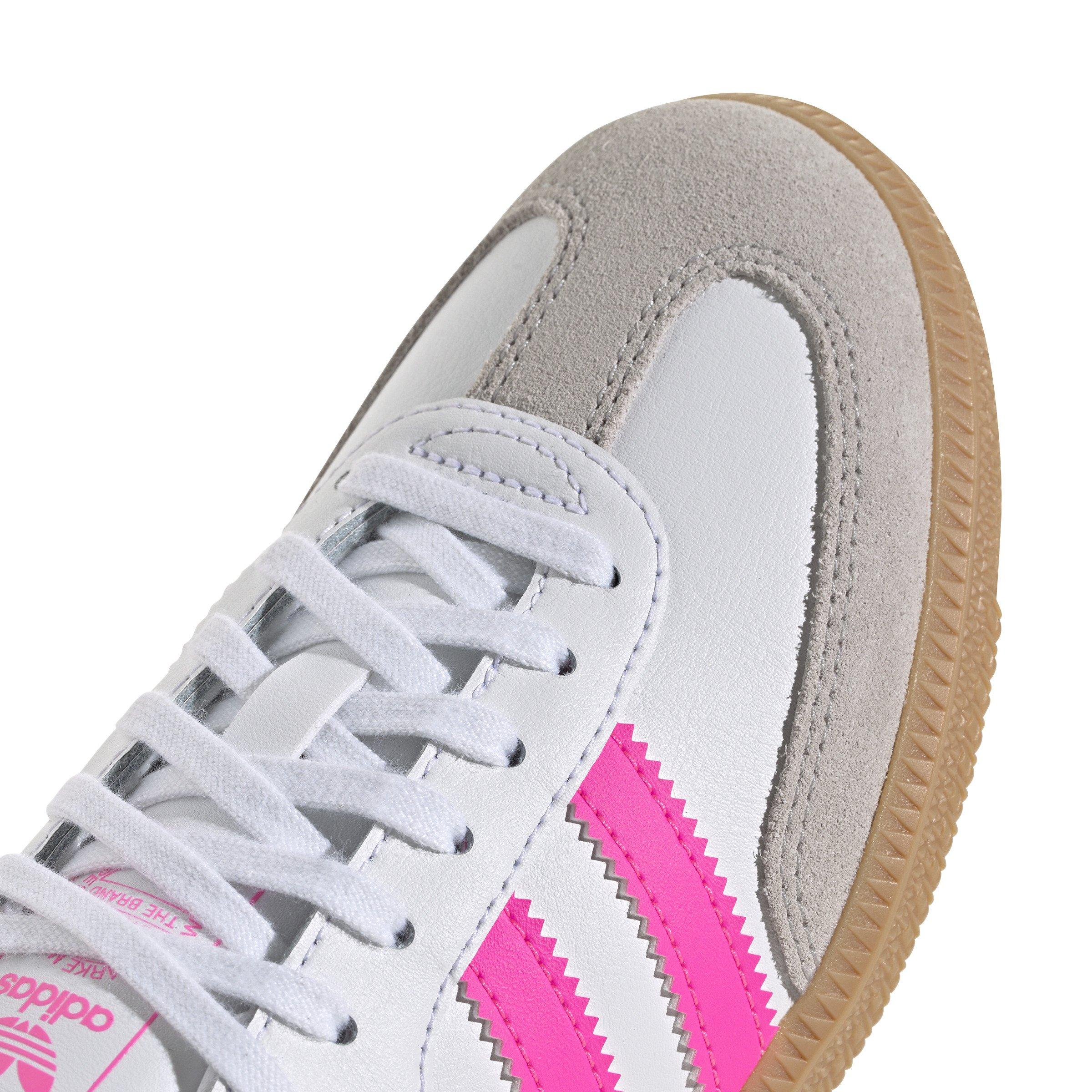 adidas Originals Samba OG "Ftwr White/Lucid Pink/Gum" Grade School Girls' Shoe - WHITE/PINK Thumbnail View 7