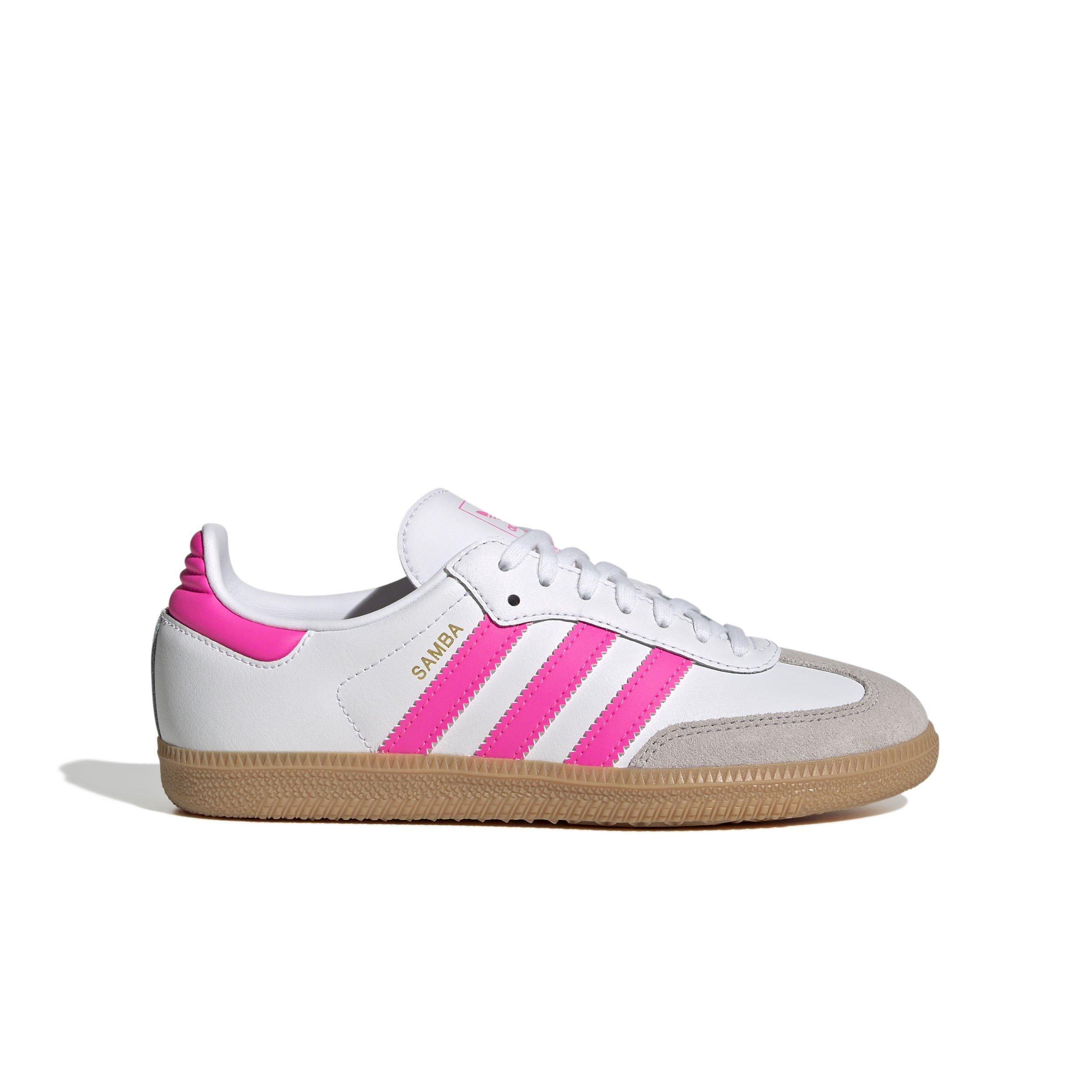 adidas Originals Samba OG "Ftwr White/Lucid Pink/Gum" Grade School Girls' Shoe - WHITE/PINK Thumbnail View 1