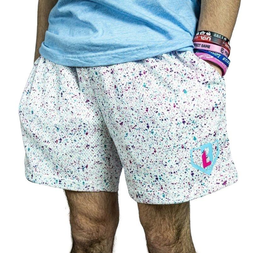 Baseball Lifestyle 101 Splatter Big Boys' White Shorts