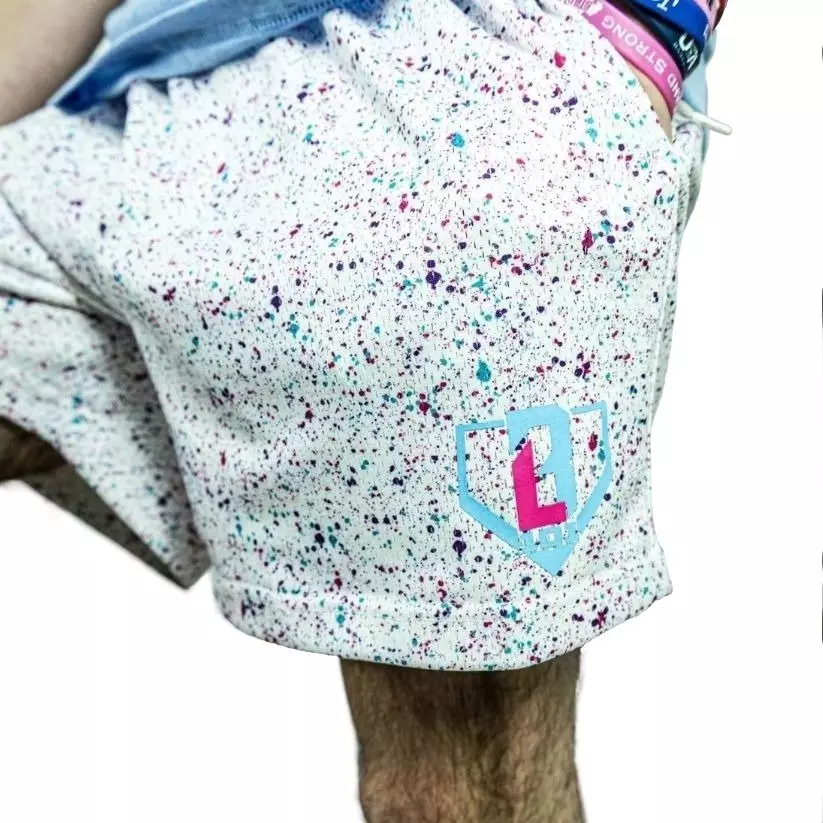 Baseball Lifestyle 101 Big Boys' Splatter Shorts - White - WHITE/BLACK