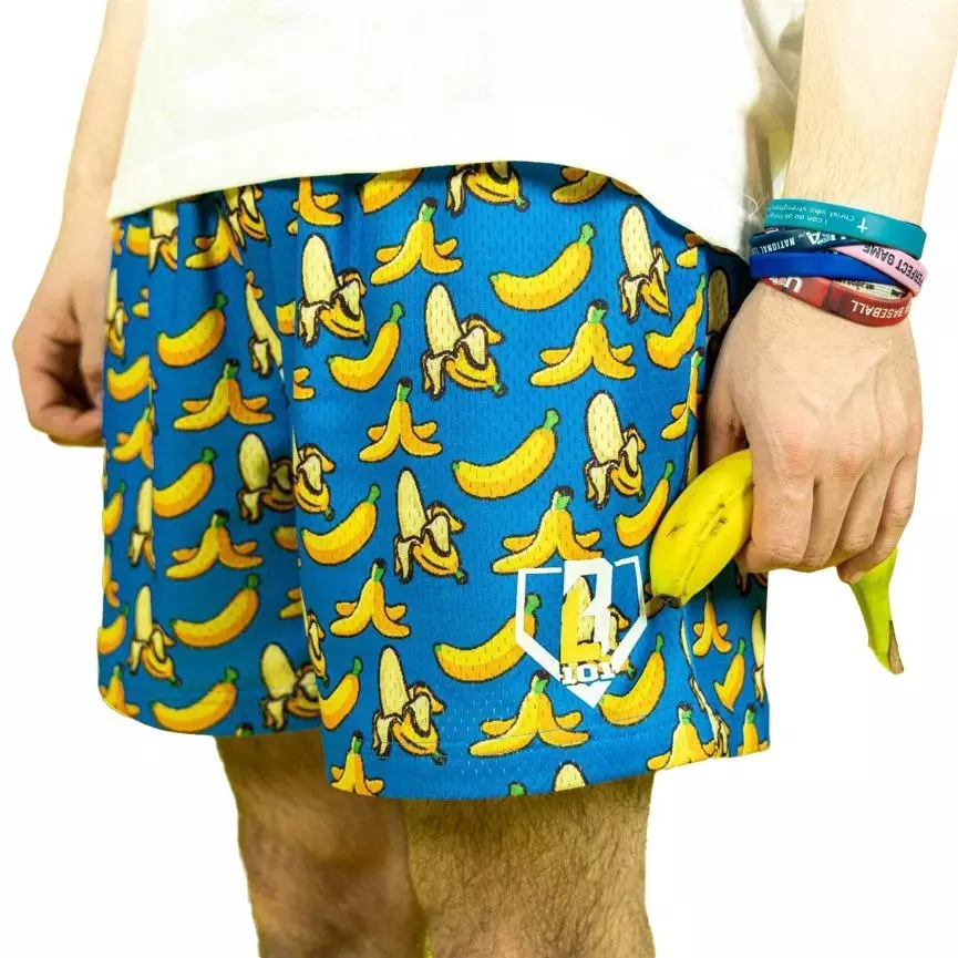 Baseball Lifestyle 101 Big Boys' Banana Shorts - BLUE/YELLOW