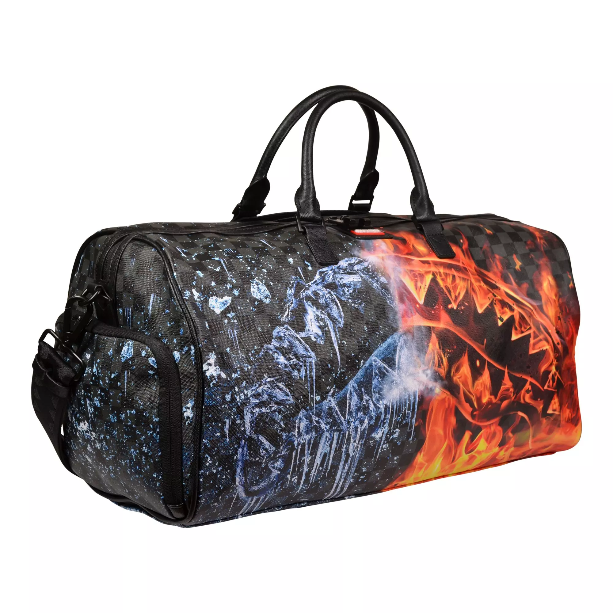 Sprayground Fire & Ice Duffle Bag - BLACK
