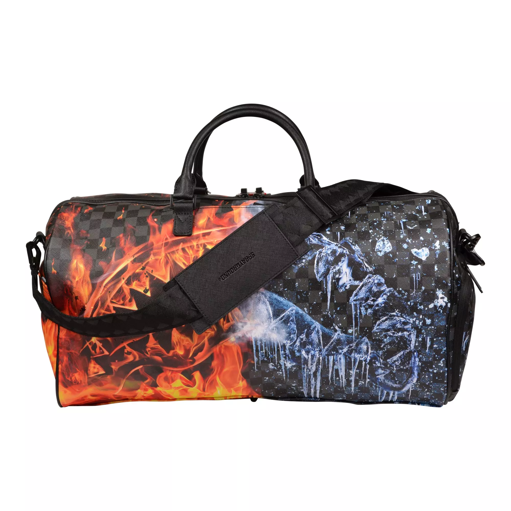 Sprayground Fire & Ice Duffle Bag - BLACK