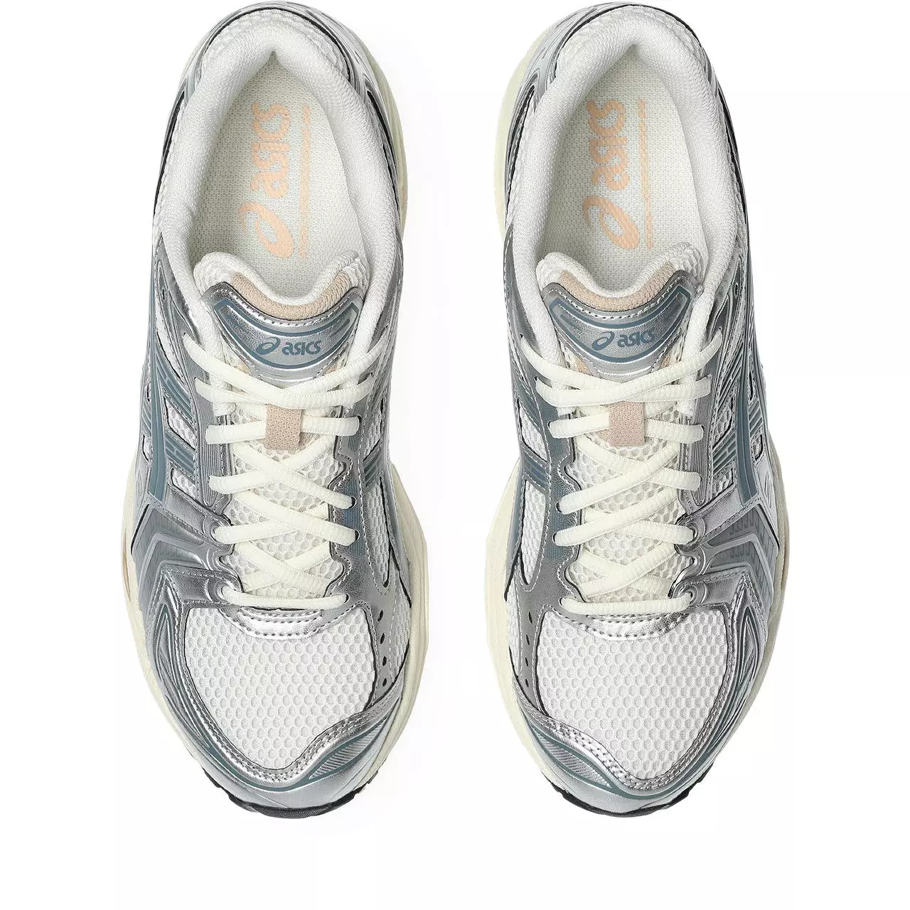 ASICS GEL-KAYANO 14 "Cream/Ironclad" Unisex Shoe - SILVER/BLUE