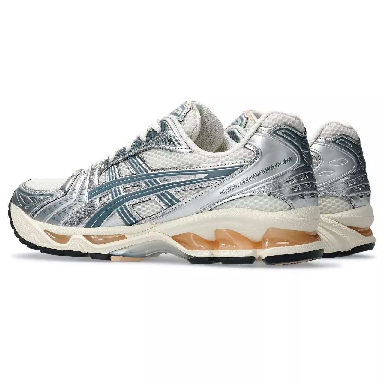 ASICS GEL-KAYANO 14 "Cream/Ironclad" Unisex Shoe - SILVER/BLUE
