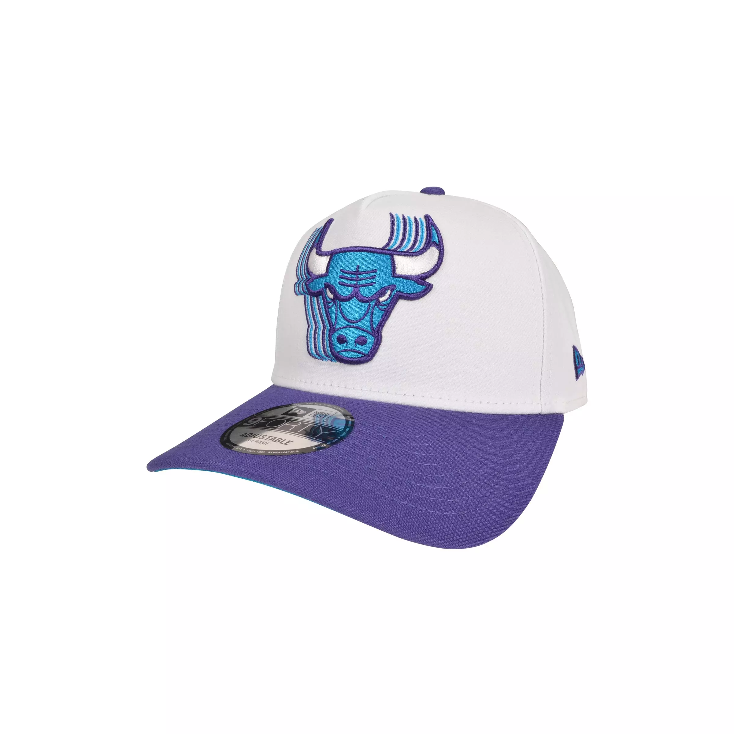 New Era Chicago Bulls 9FORTY A-Frame Grape Aqua Snapback Hat-White/Purple - WHITE/PURPLE
