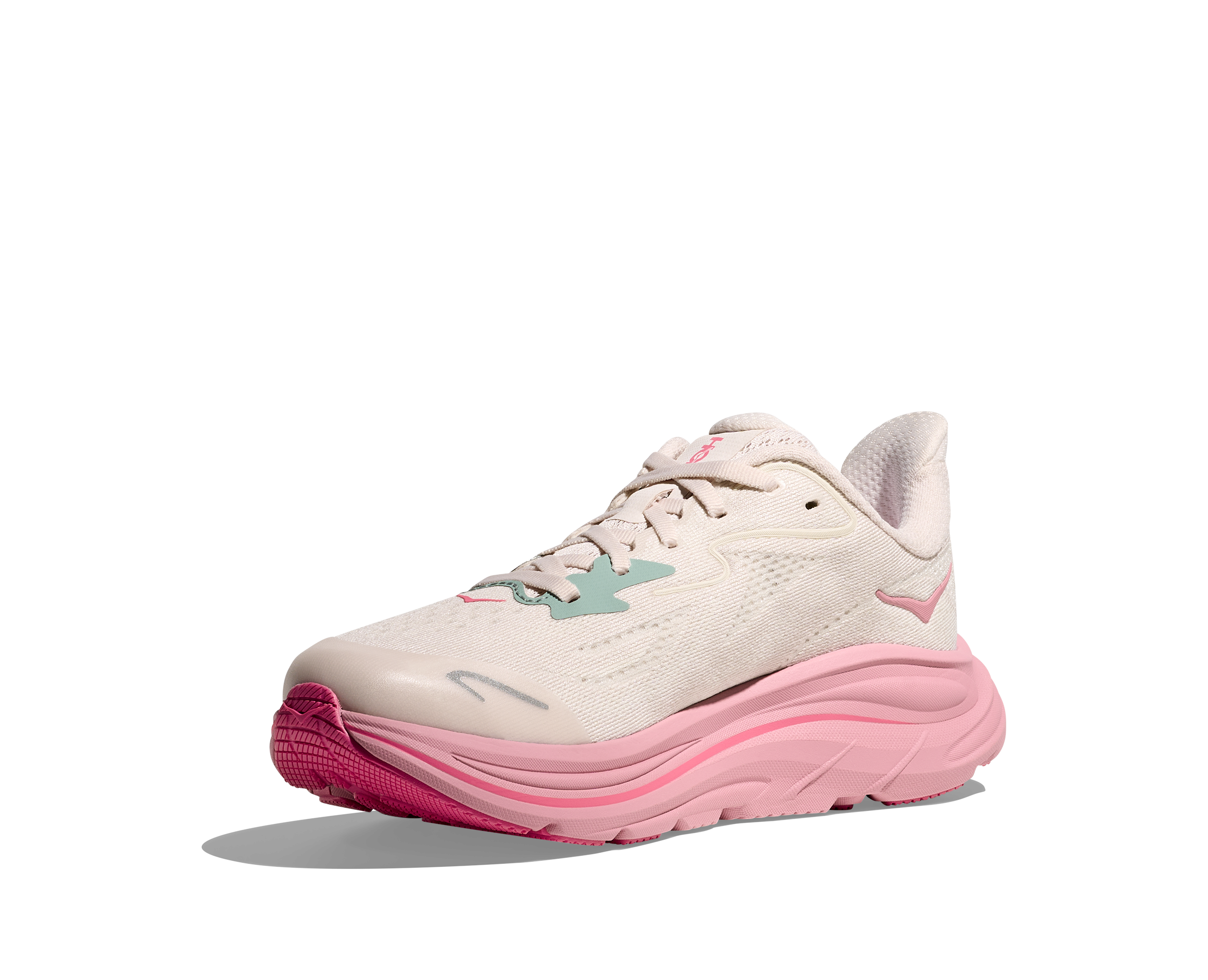 Hoka Clifton 10 Grade School Girls' "Rose Cream/Dried Rose" Running Shoe