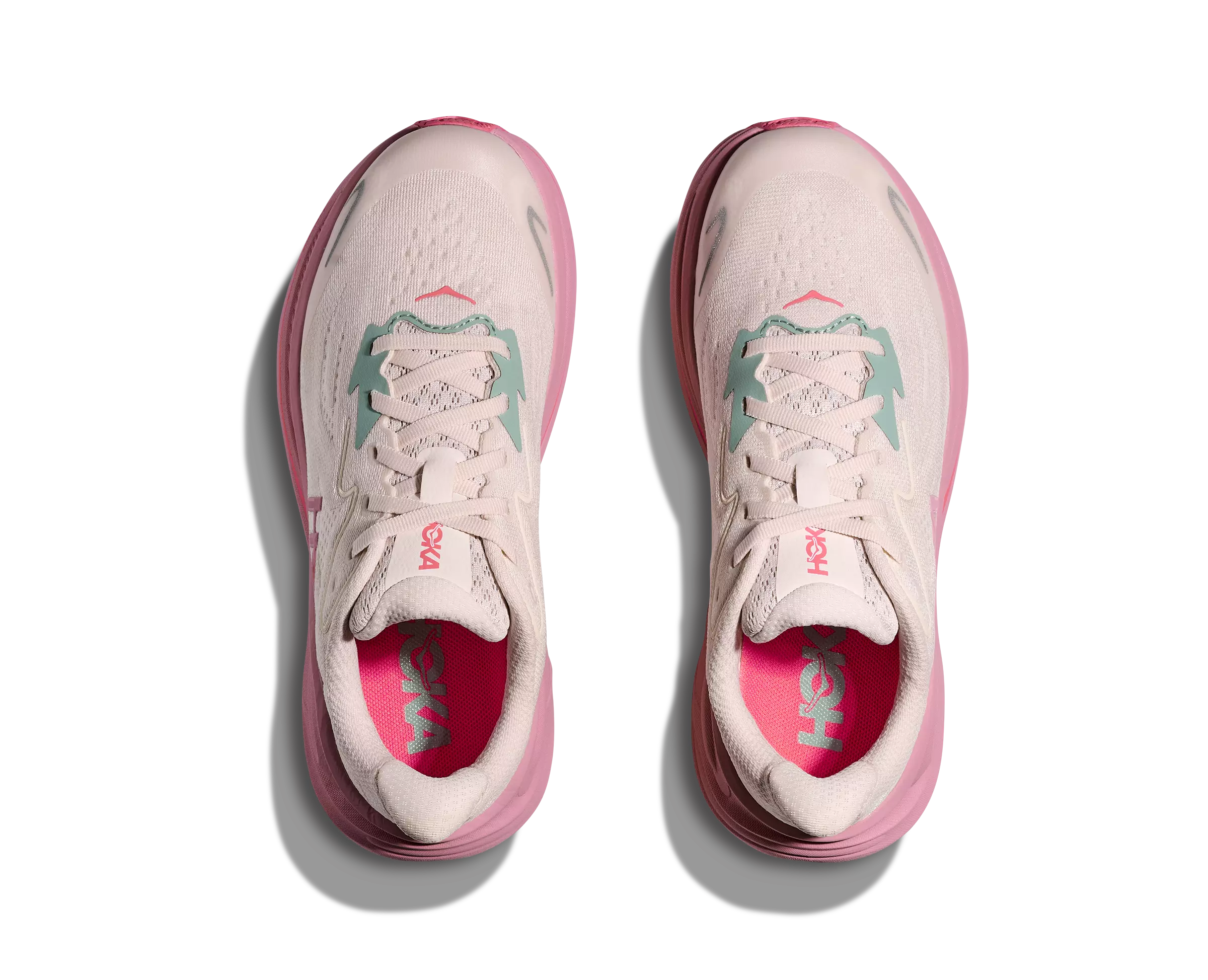 Hoka Clifton 10 "Rose Cream/Dried Rose" Grade School Girls' Running Shoe - WHITE/PINK
