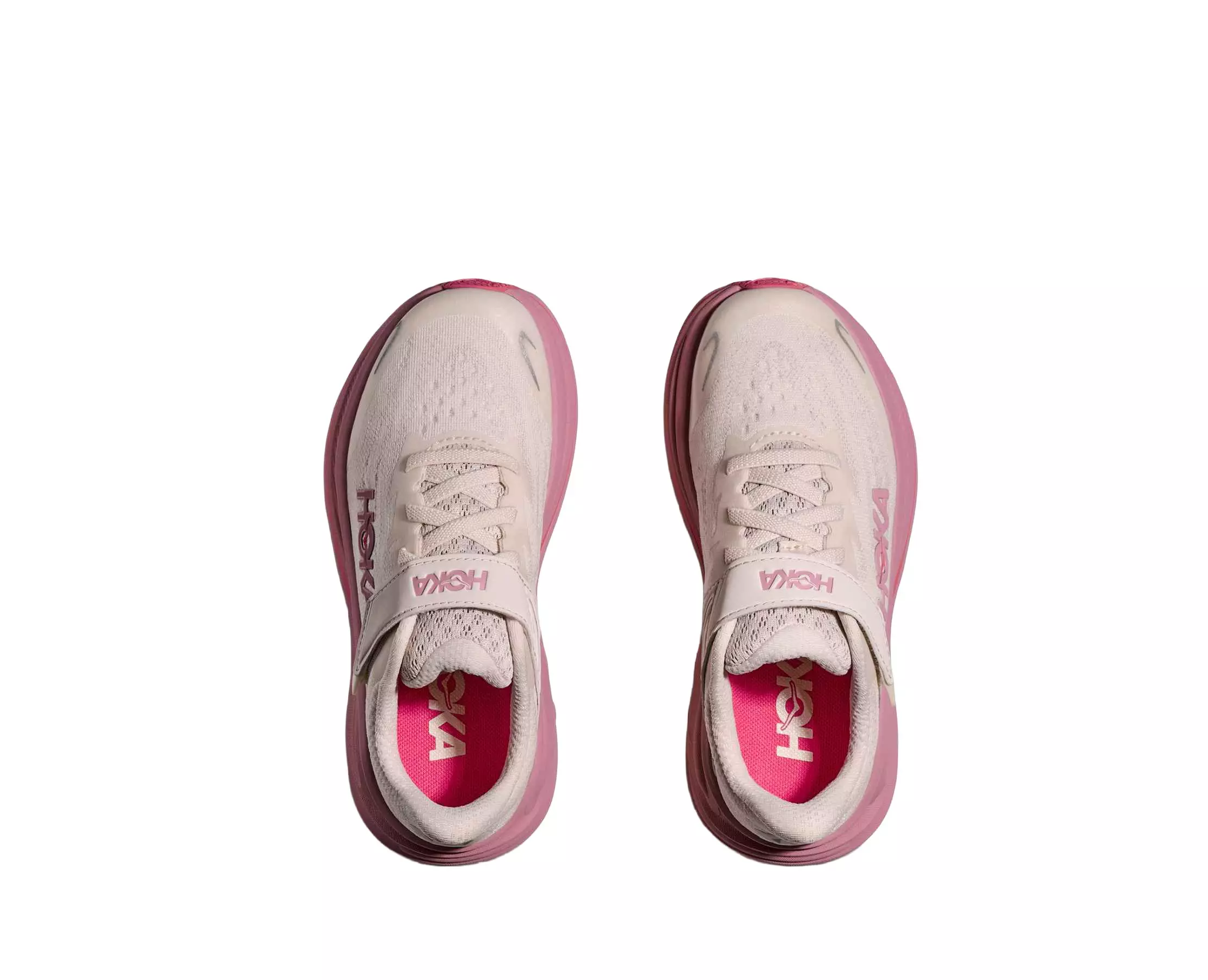 Hoka Clifton 10 "Rose Cream/Dried Rose" Preschool Girls' Running Shoe - WHITE/PINK