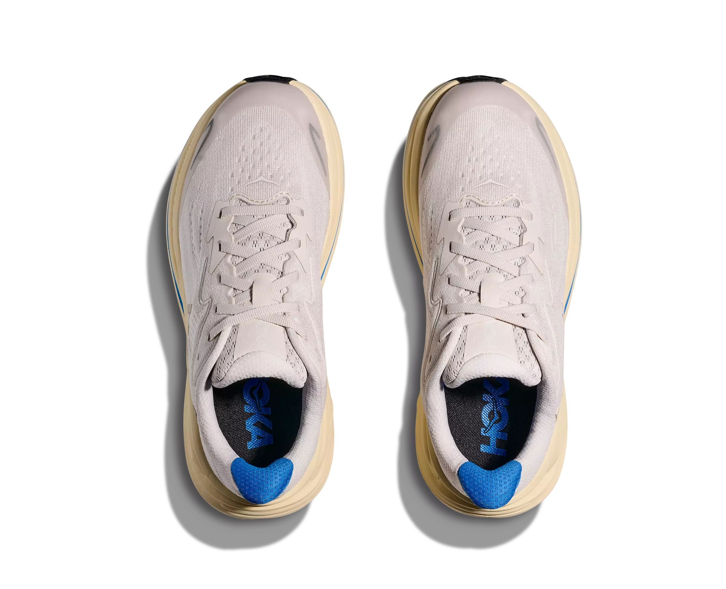 Hoka Clifton 10 "Stucco/Virtual Blue" Grade School Boys' Running Shoe - GREY/TAN