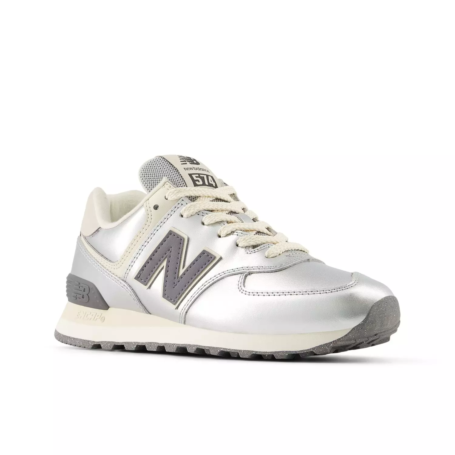 New Balance 574 "Metallic Silver/Arctic Grey" Women's Shoe - SILVER/BLACK