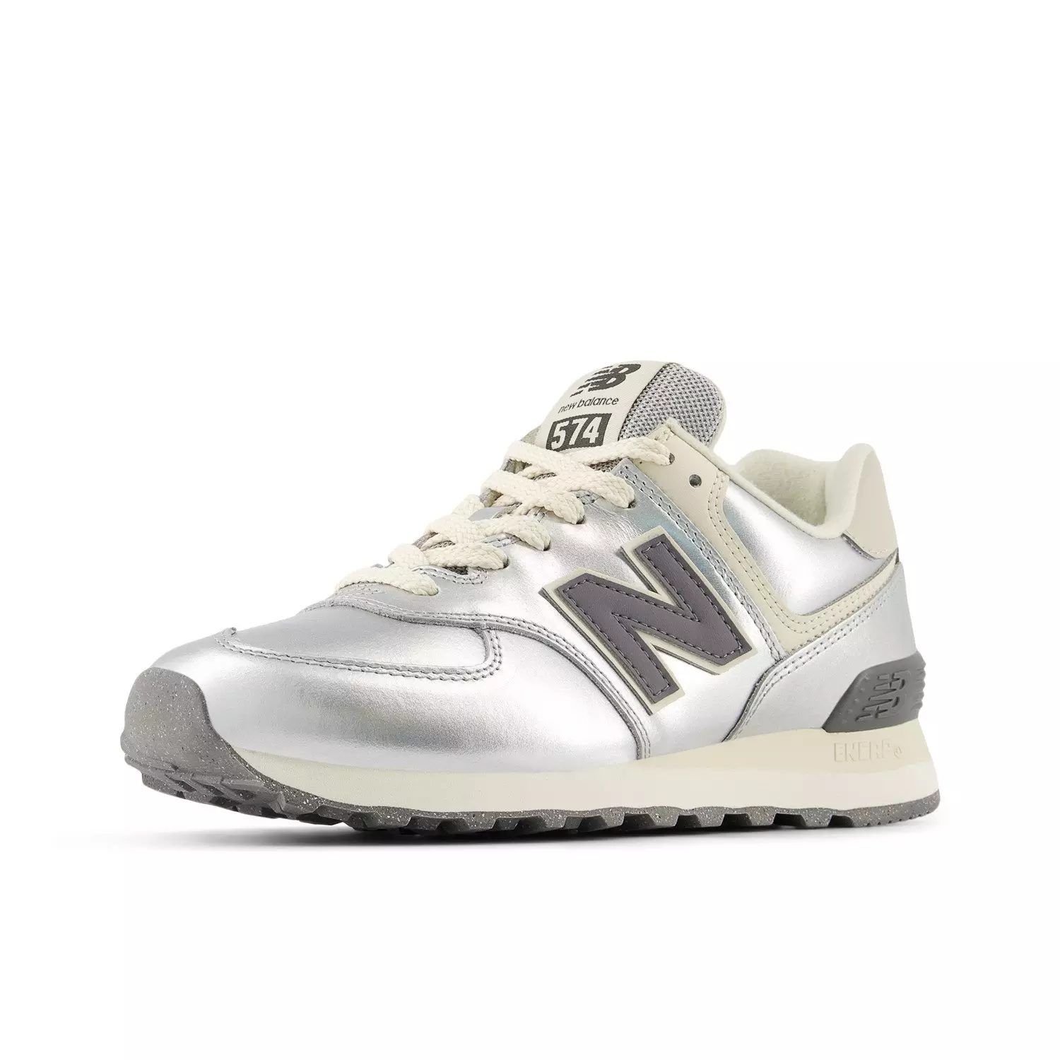 New Balance 574 "Metallic Silver/Arctic Grey" Women's Shoe - SILVER/BLACK