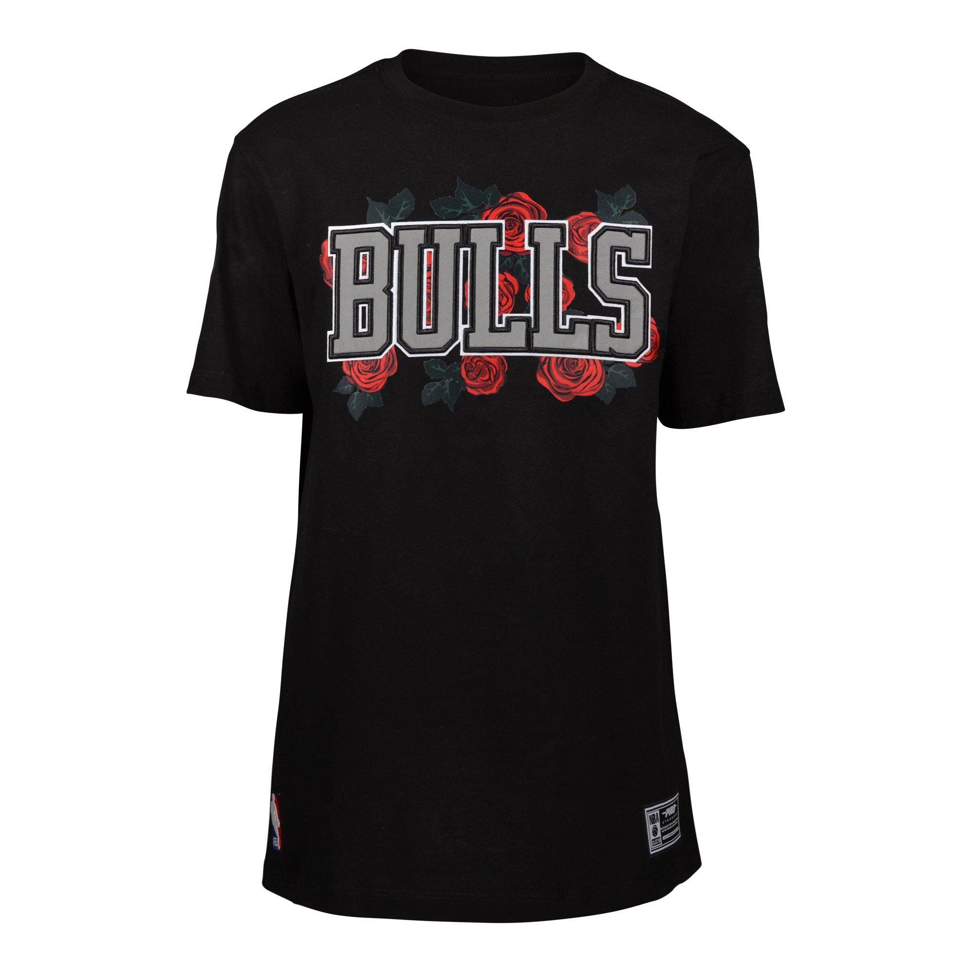 Pro Standard Big Boy's Chicago Bulls Roses Short Sleeve Tee-Red/Black - BLACK/RED