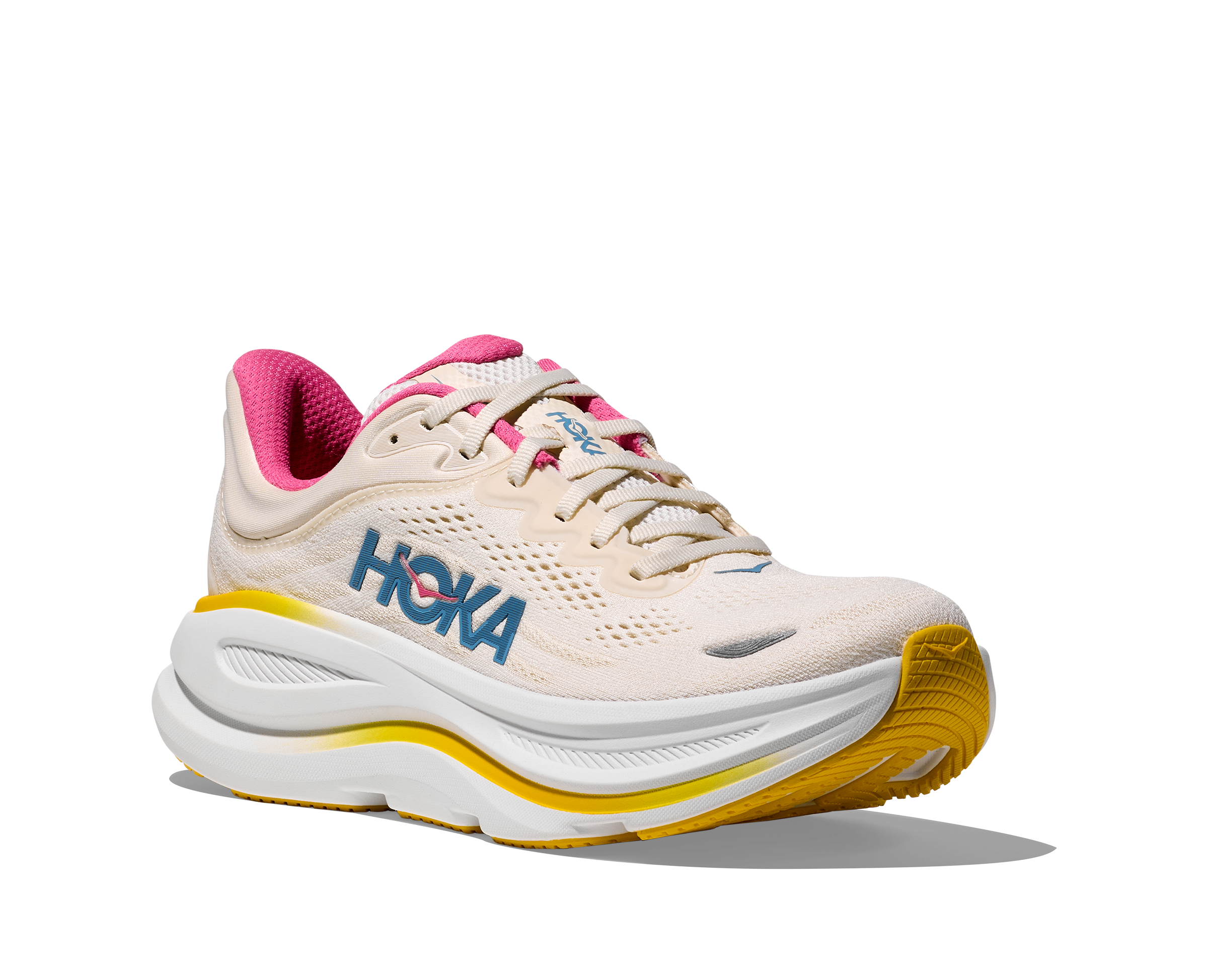 Hoka Bondi 9 "Alabaster/Birch" Women's Running Shoe - CREAM Thumbnail View 4