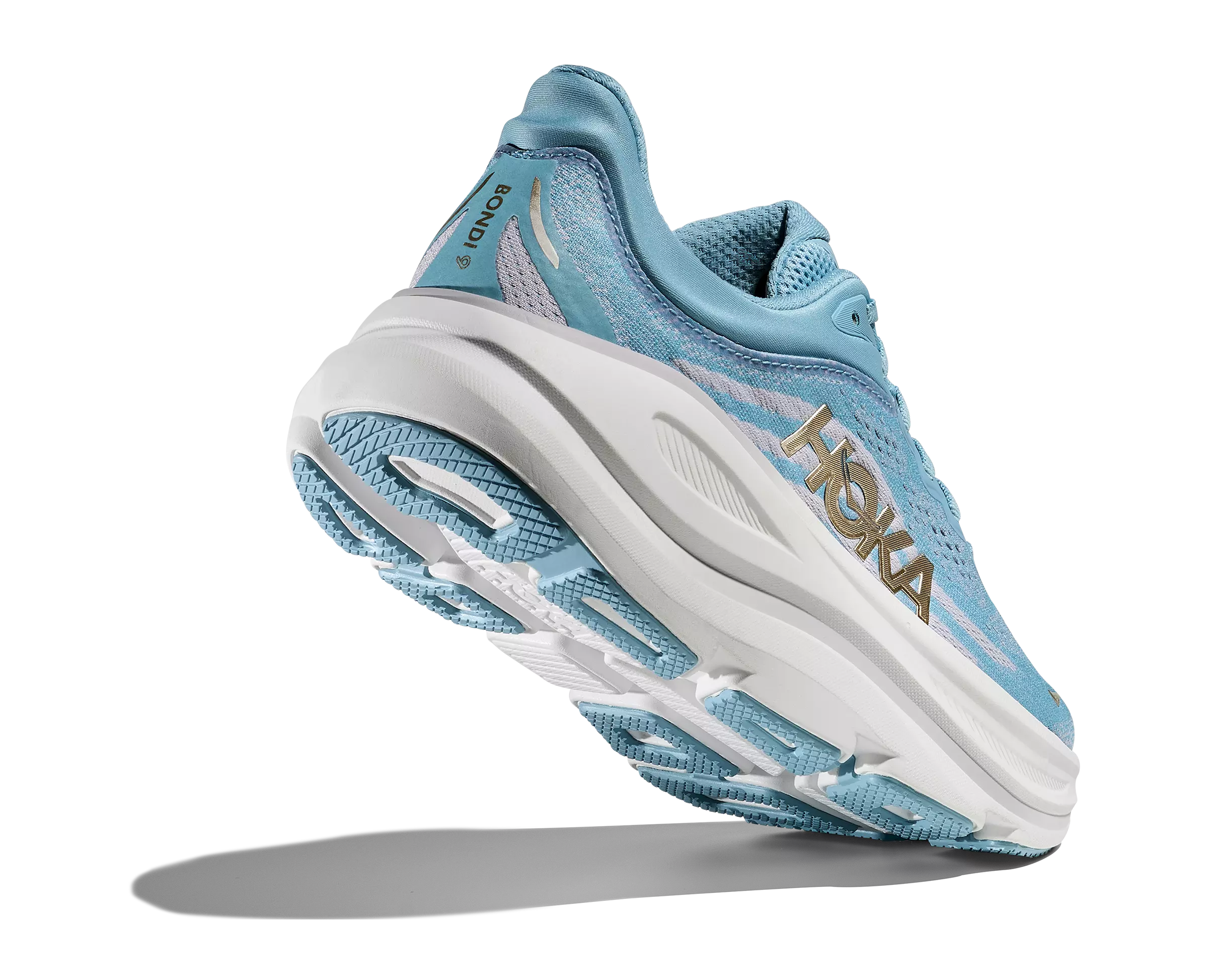 Hoka Bondi 9 "Blue/White/Gold" Women's Running Shoe - BLUE/WHITE