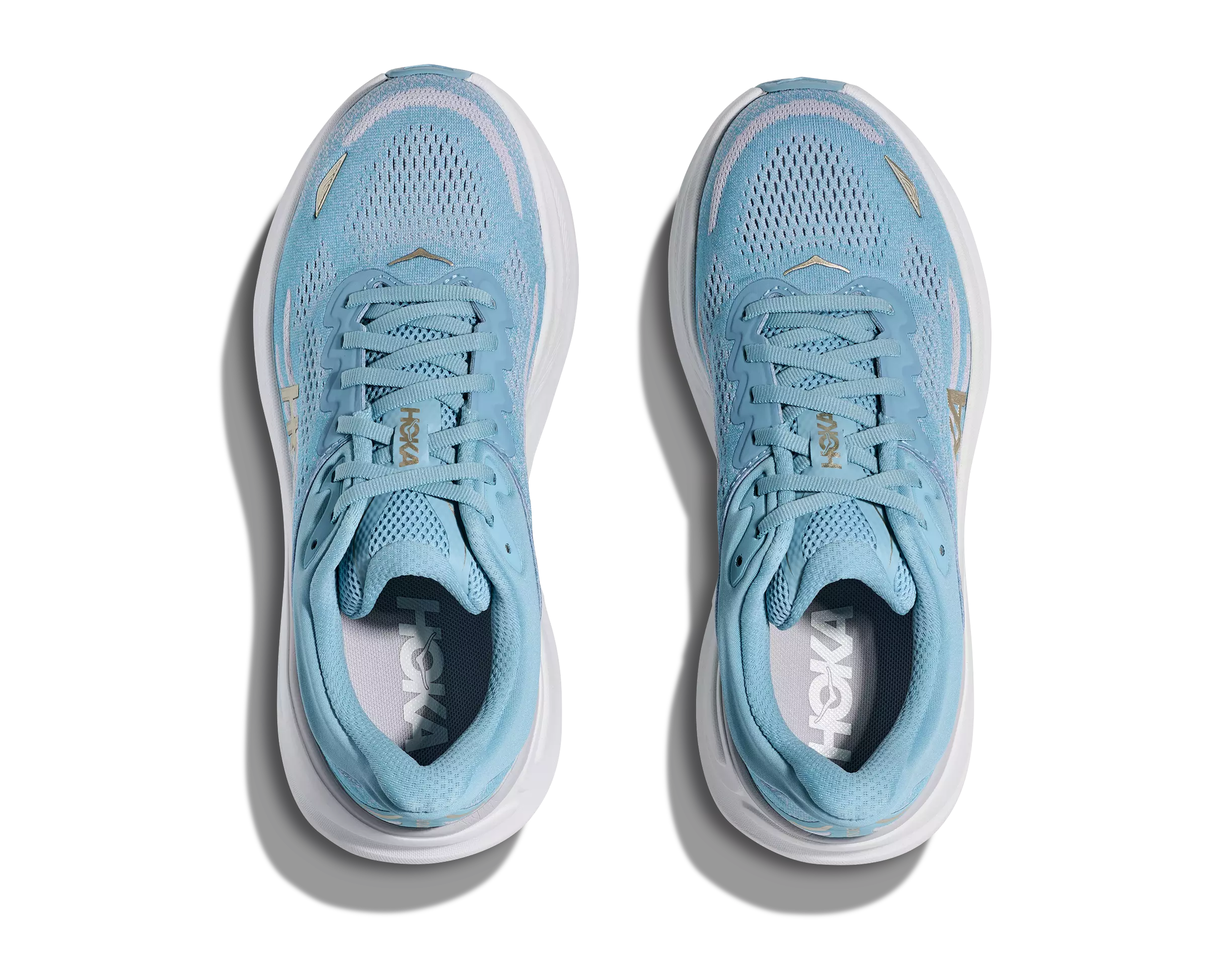 Hoka Bondi 9 "Blue/White/Gold" Women's Running Shoe - BLUE/WHITE