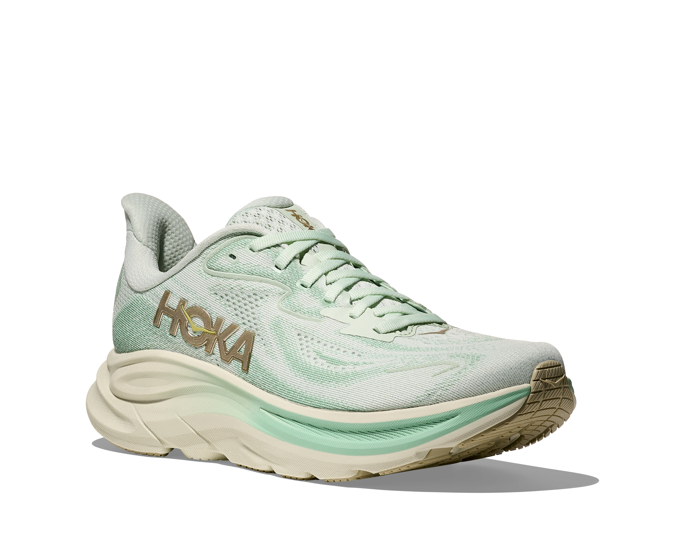 Hoka Clifton 10 "Sea Glass/Jadeite" Women's Running Shoe - LT GREEN Thumbnail View 3