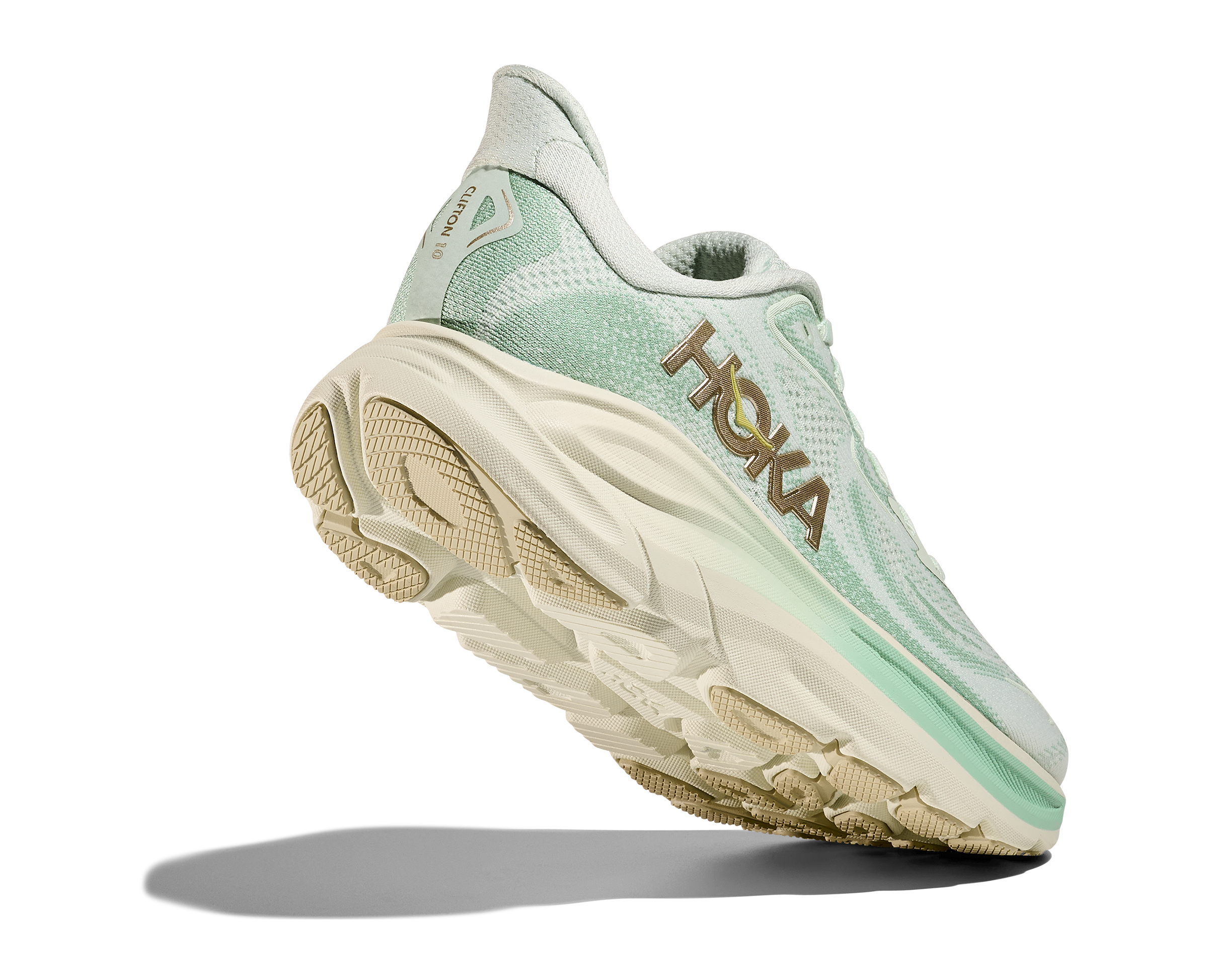 Hoka Clifton 10 "Sea Glass/Jadeite" Women's Running Shoe - LT GREEN Thumbnail View 5