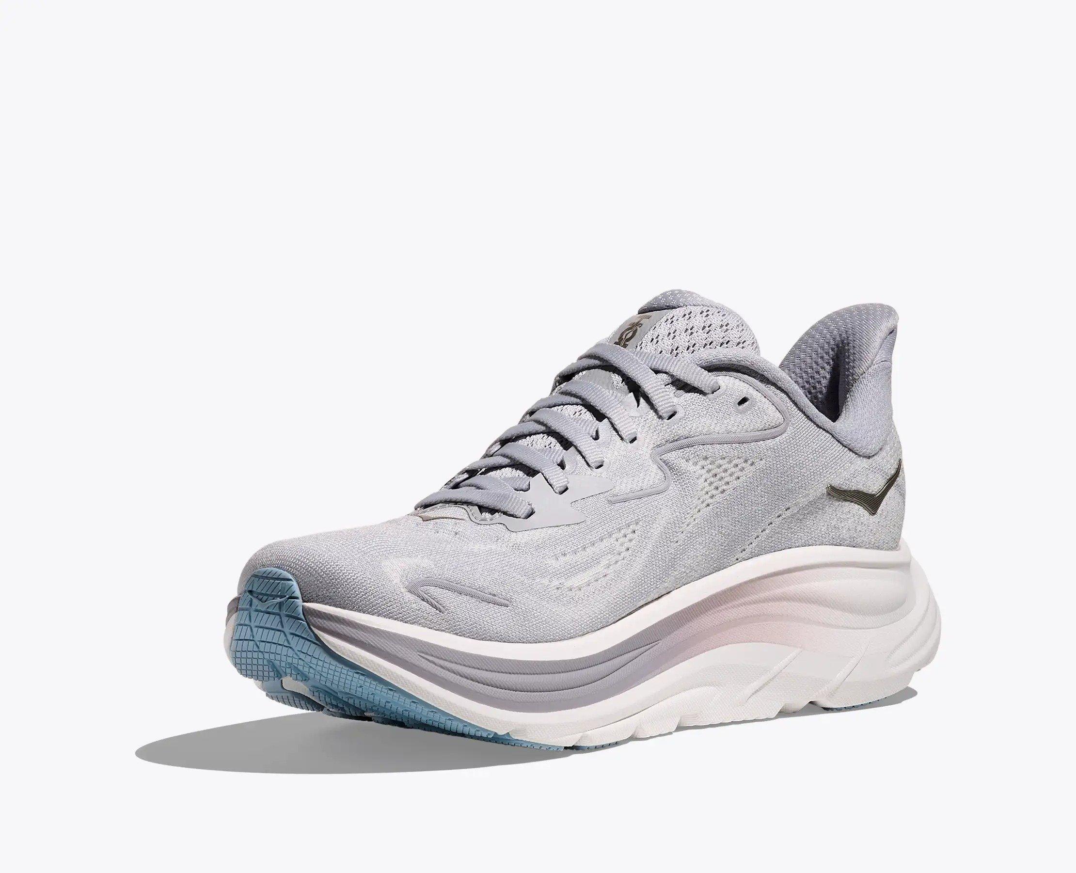 Hoka Clifton 10 "Ash Grey/Foggy Grey" Women's Running Shoe - GREY/GOLD Thumbnail View 3