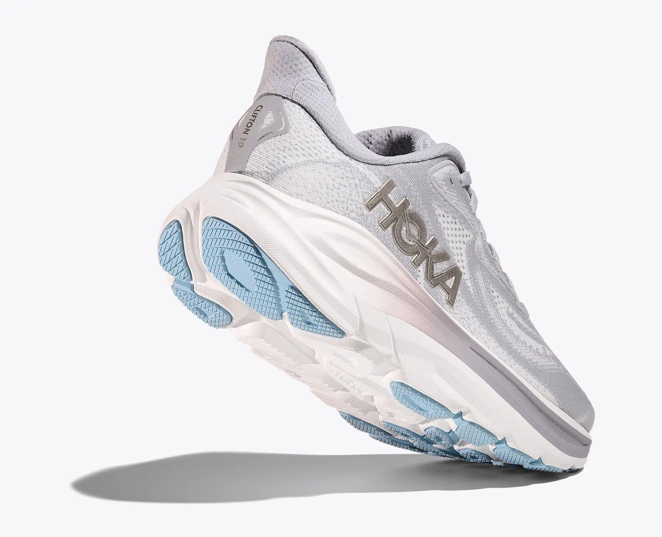 Hoka Clifton 10 "Ash Grey/Foggy Grey" Women's Running Shoe - GREY/GOLD Thumbnail View 4