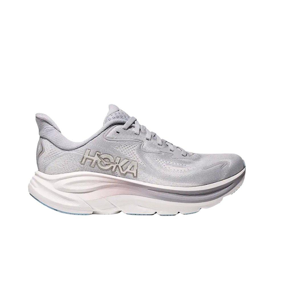 Hoka Clifton 10 "Ash Grey/Foggy Grey" Women's Running Shoe - GREY/GOLD Thumbnail View 1