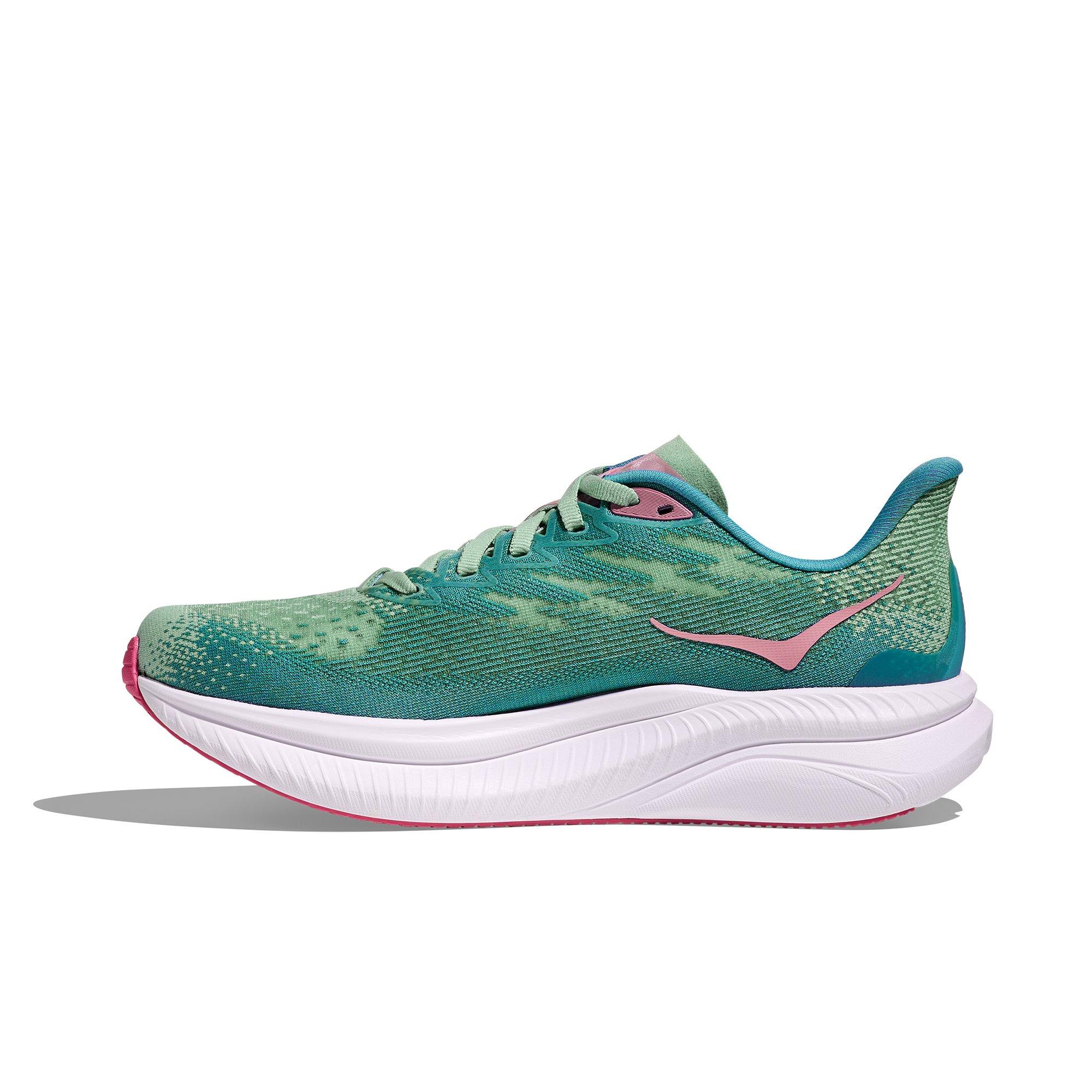 Hoka Mach 6 "Jadeite/Alpine Blue" Women's Running Shoe - GREEN/PINK Thumbnail View 2