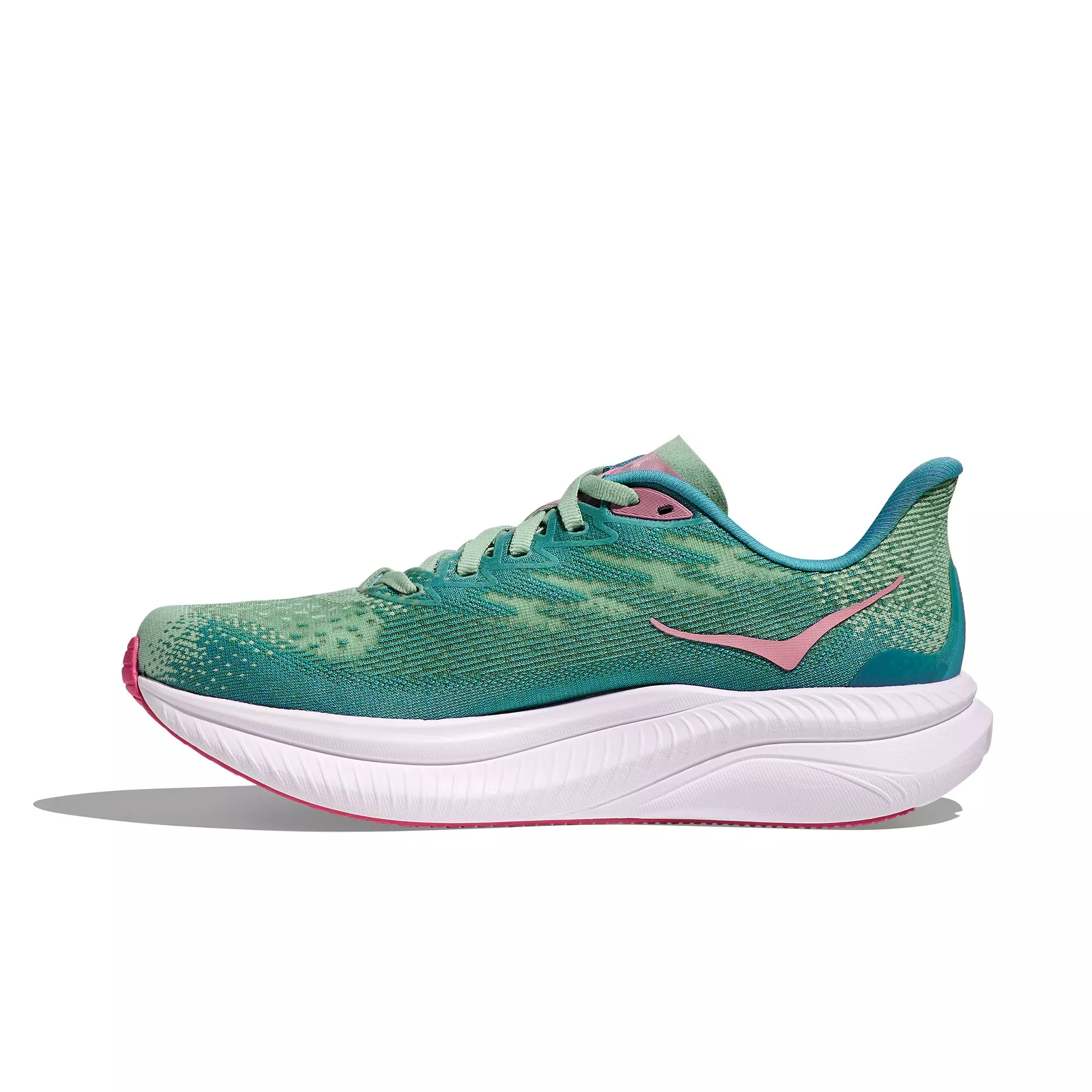 Hoka Mach 6 "Jadeite/Alpine Blue" Women's Running Shoe - GREEN/PINK