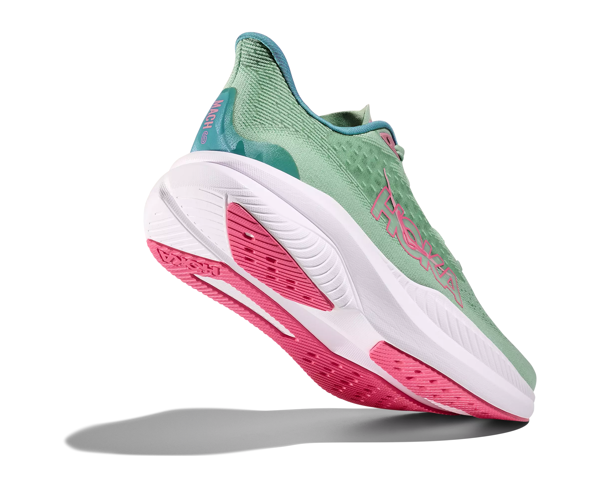 Hoka Mach 6 "Jadeite/Alpine Blue" Women's Running Shoe - GREEN/PINK