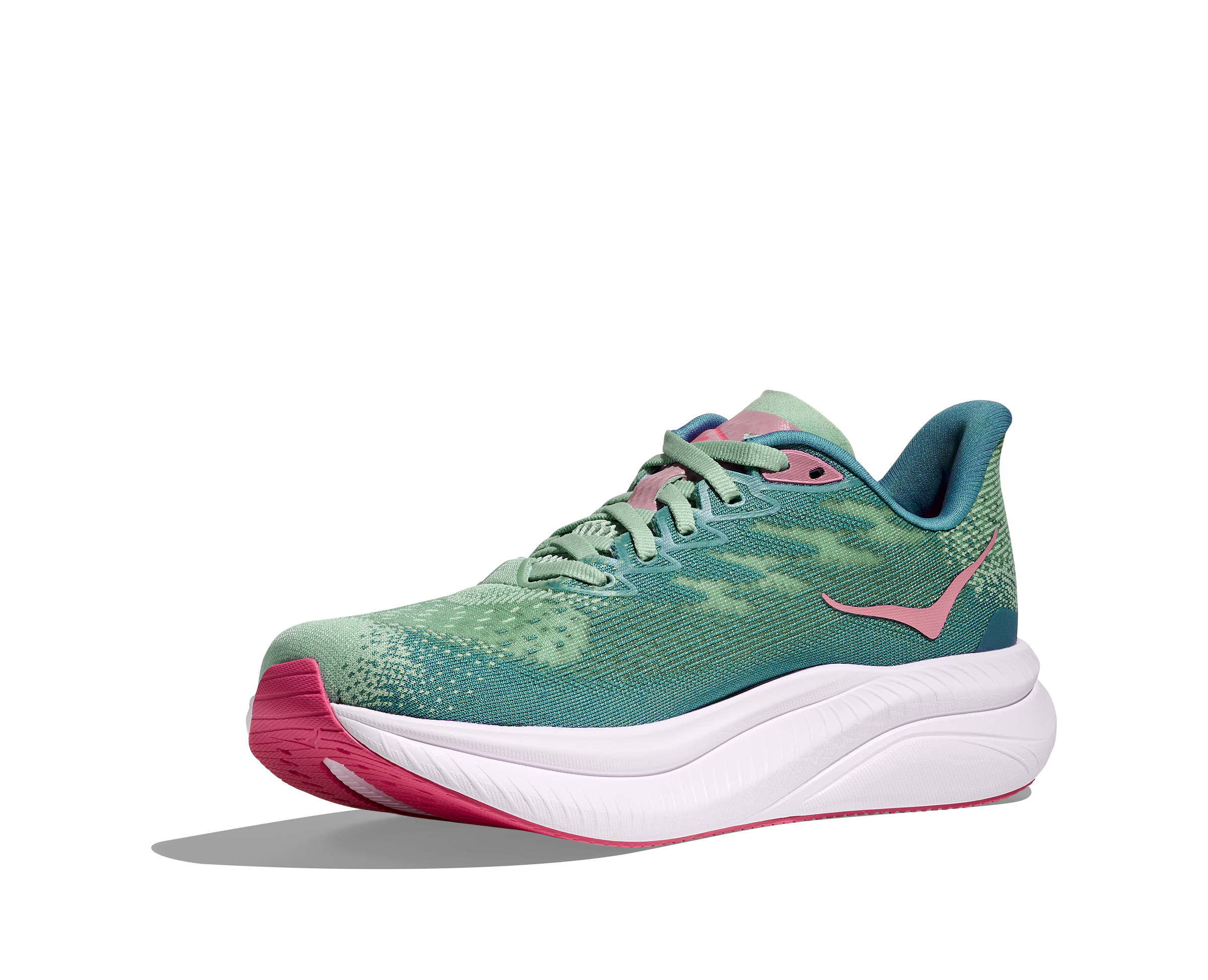 Hoka Mach 6 "Jadeite/Alpine Blue" Women's Running Shoe - GREEN/PINK Thumbnail View 6