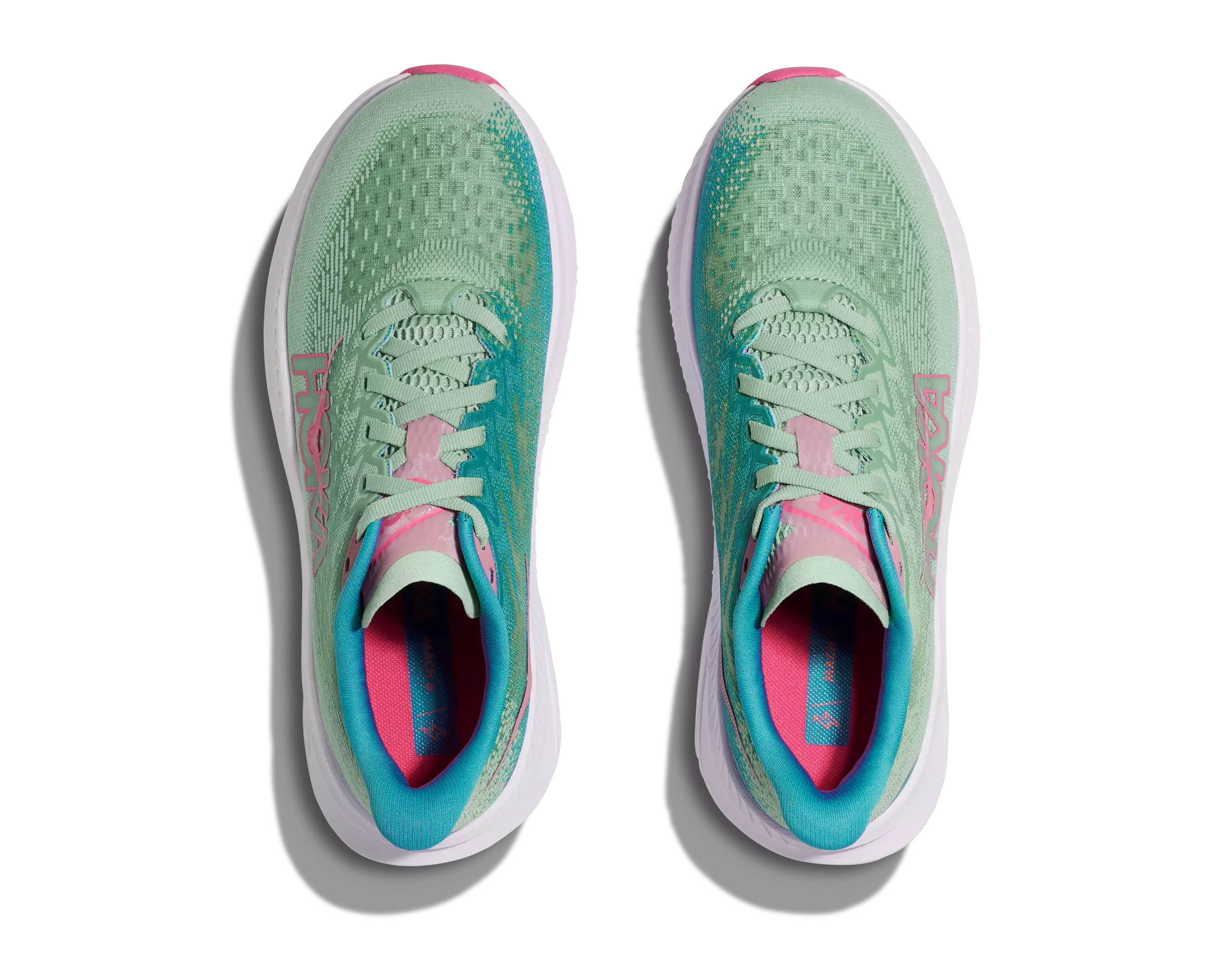 Hoka Mach 6 "Jadeite/Alpine Blue" Women's Running Shoe - GREEN/PINK