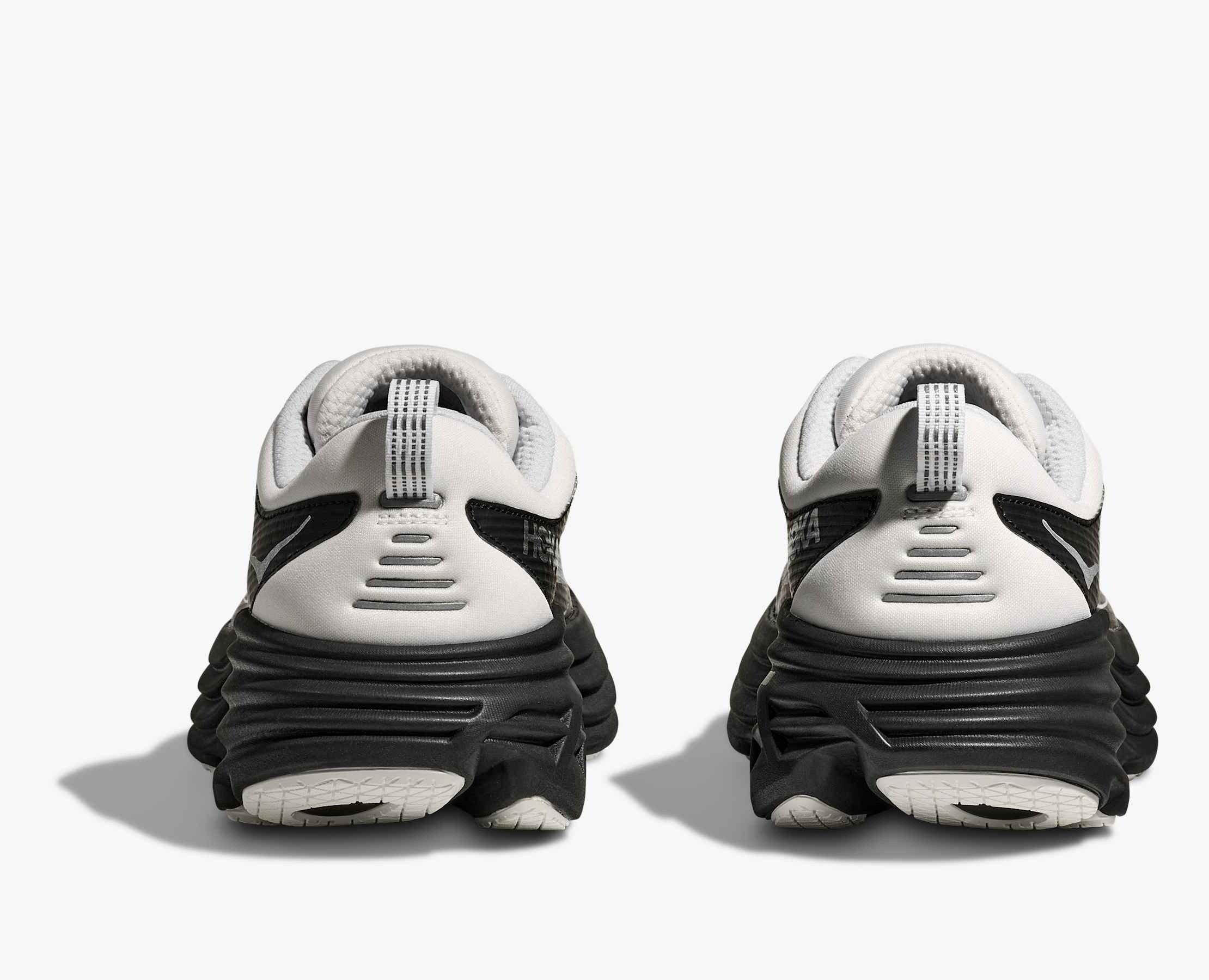 Hoka Bondi 8 Stealth/Tech Caged "Frost/Black" Unisex Running Shoe - WHITE/BLACK Thumbnail View 5