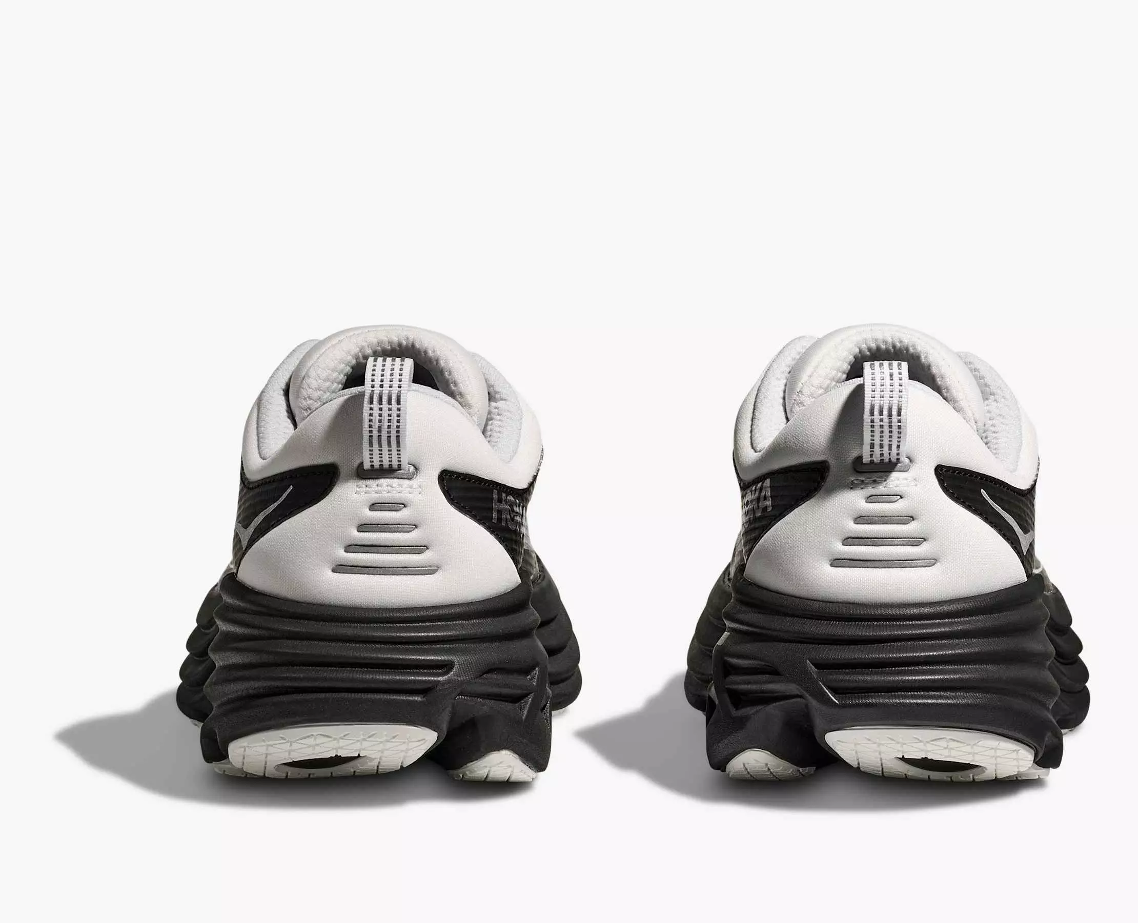 Hoka Bondi 8 Stealth/Tech Caged "Frost/Black" Unisex Running Shoe - WHITE/BLACK