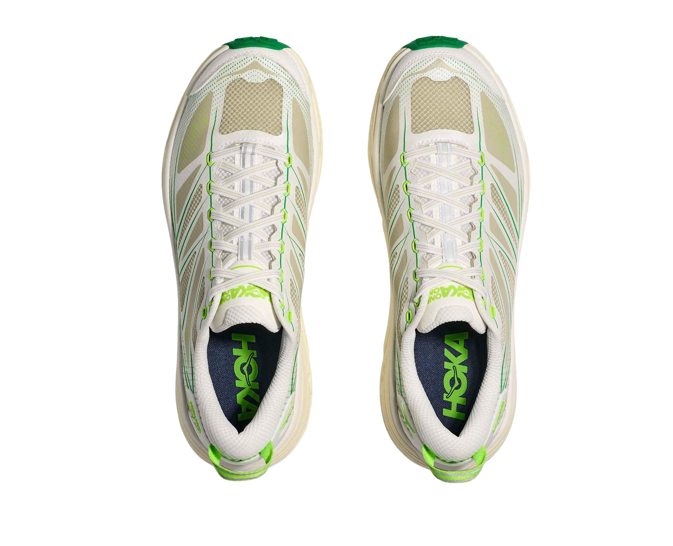 Hoka Mafate 2 "White/Fresh Cut Grass" Unisex Running Shoe - WHITE/GREEN Thumbnail View 2