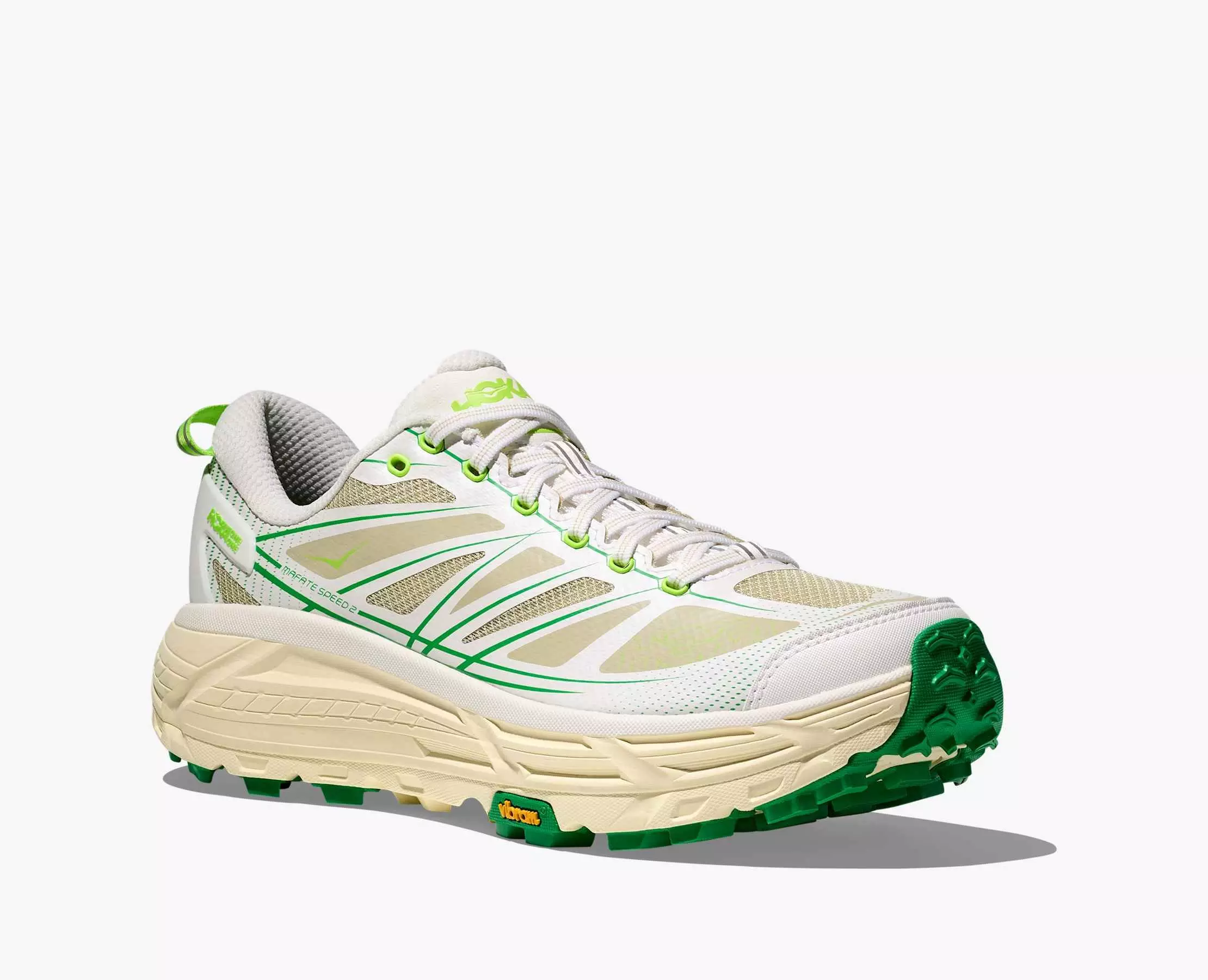 Hoka Mafate 2 "White/Fresh Cut Grass" Unisex Running Shoe - WHITE/GREEN