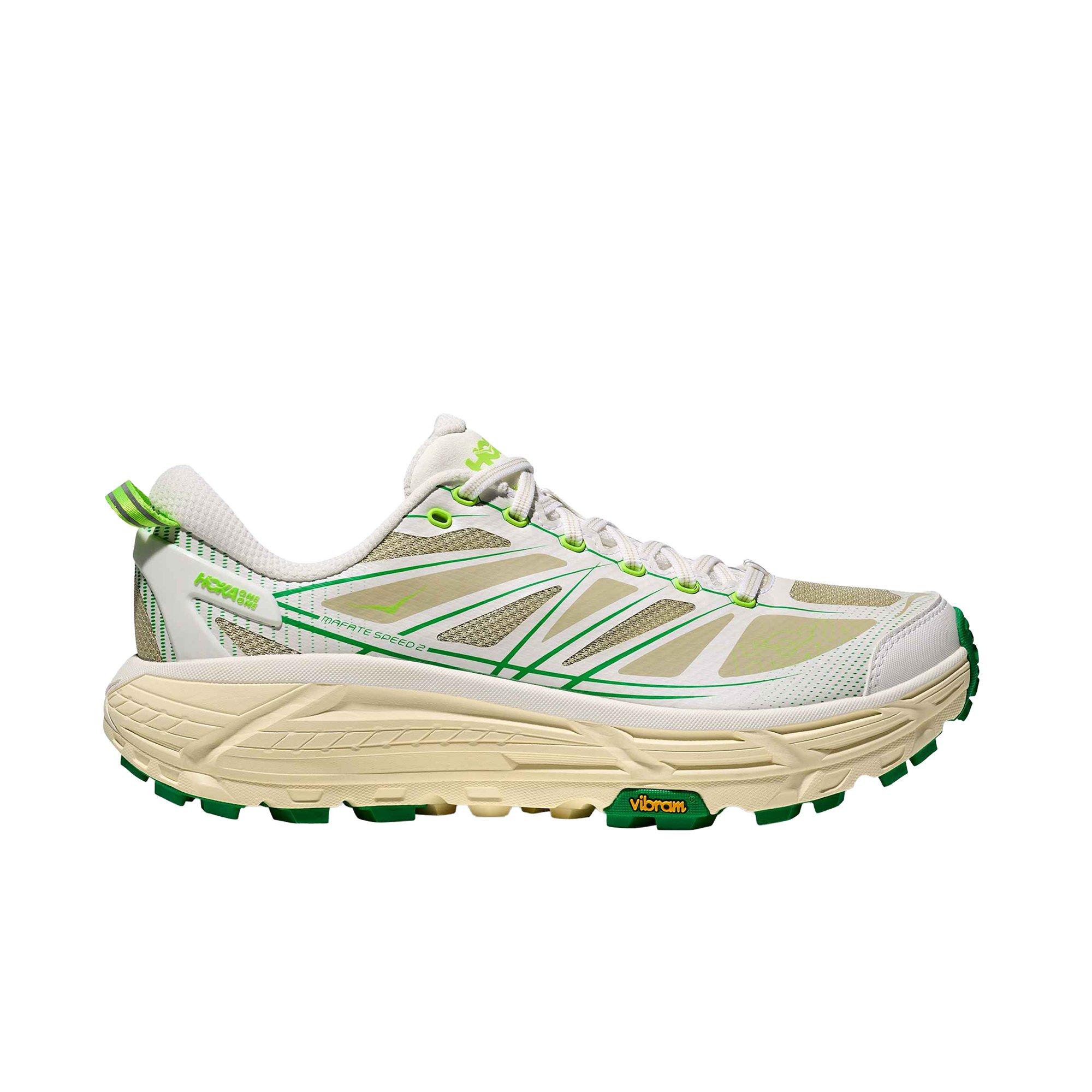 Hoka Mafate 2 "White/Fresh Cut Grass" Unisex Running Shoe - WHITE/GREEN Thumbnail View 1