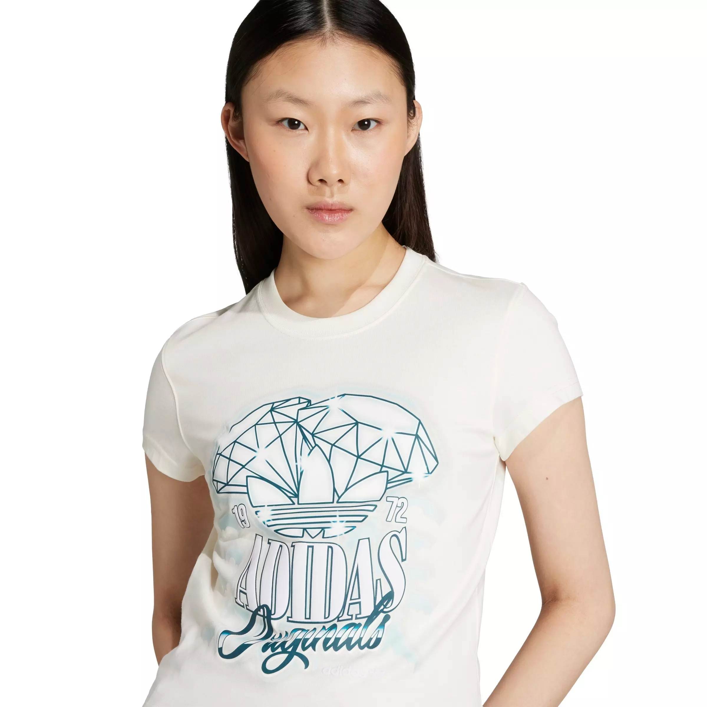 adidas Originals Women's Essential Slim Graphic Tee - SAIL