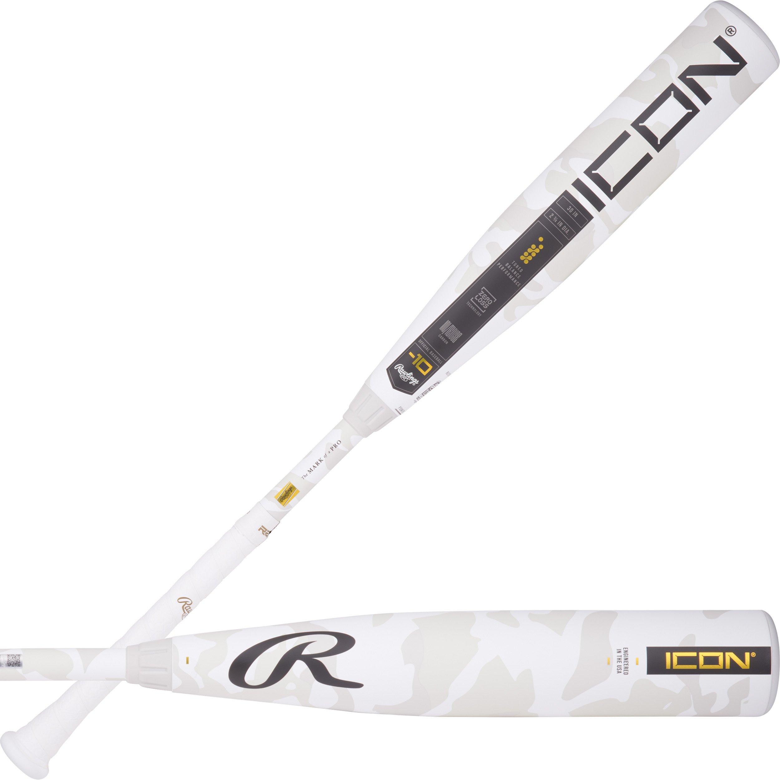 【値下げ】リトルリーグ　バット【Rawlings　Icon】30/20 Rawlings Icon USSSA Youth 30/20 Baseball Bat (-10) 2025