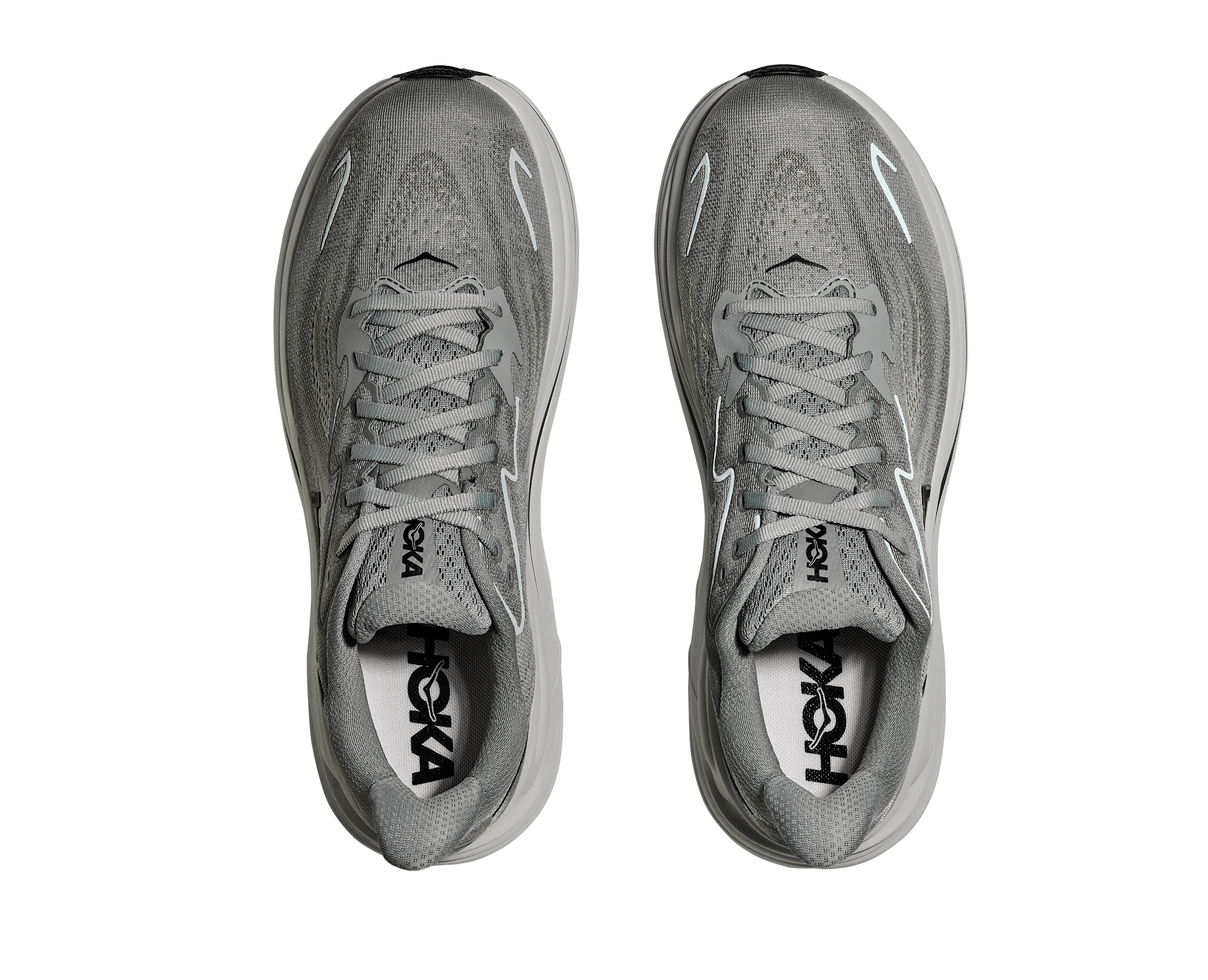 Hoka Clifton 10 "Galactic Grey/Asteroid" Men's Running Shoe - GREY/BLACK Thumbnail View 3