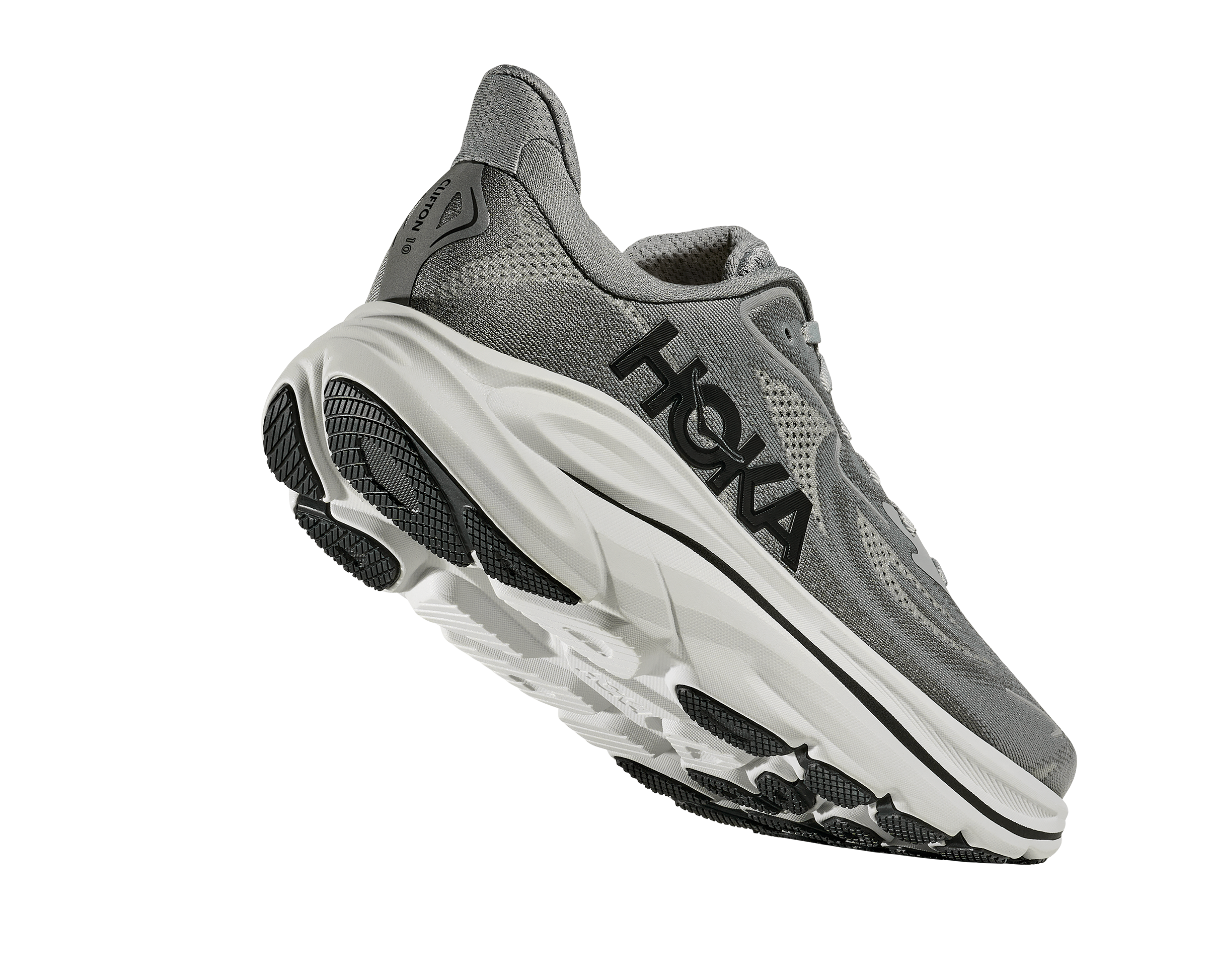 Hoka Clifton 10 "Galactic Grey/Asteroid" Men's Running Shoe - GREY/BLACK Thumbnail View 5