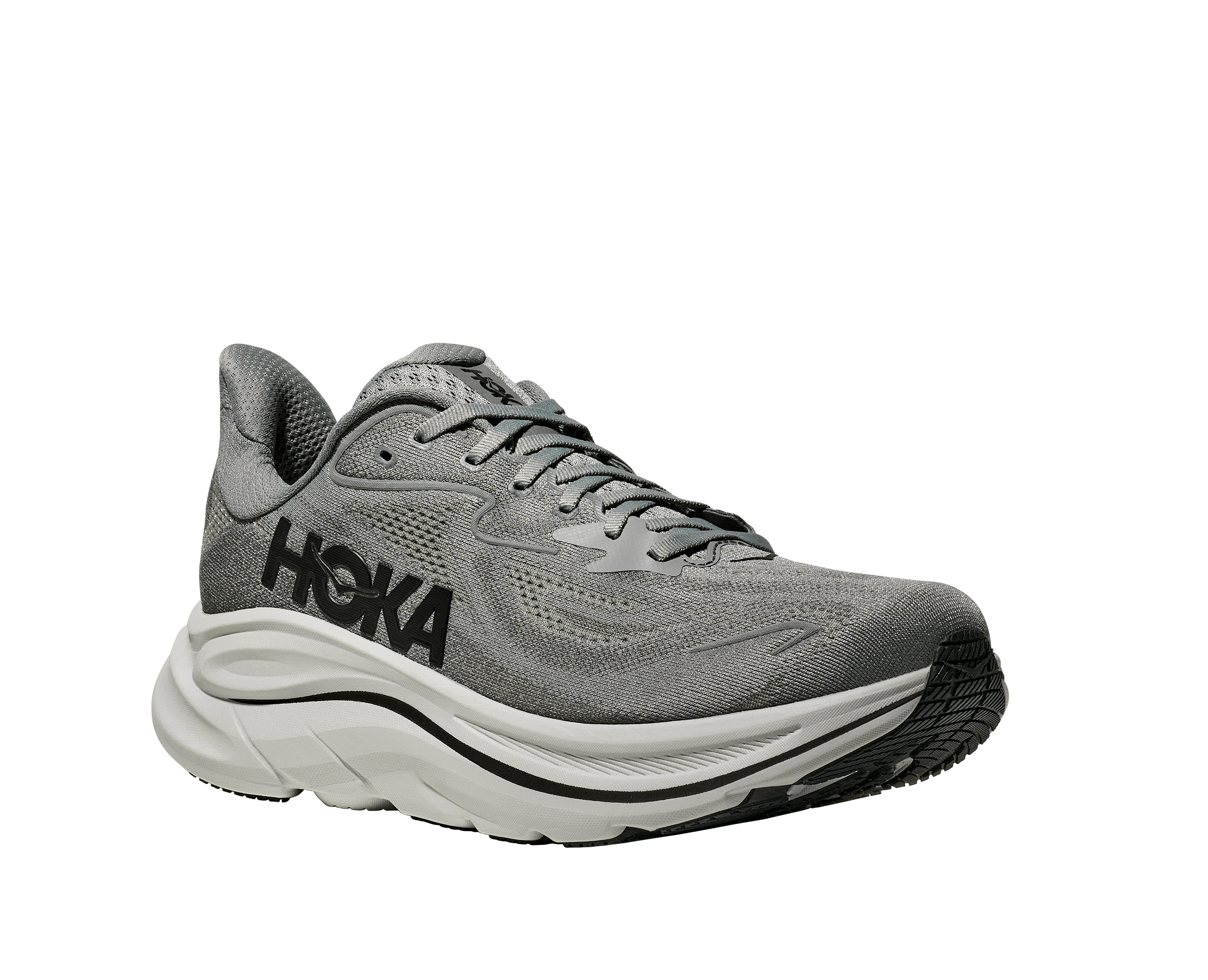 Hoka Clifton 10 "Galactic Grey/Asteroid" Men's Running Shoe - GREY/BLACK Thumbnail View 7